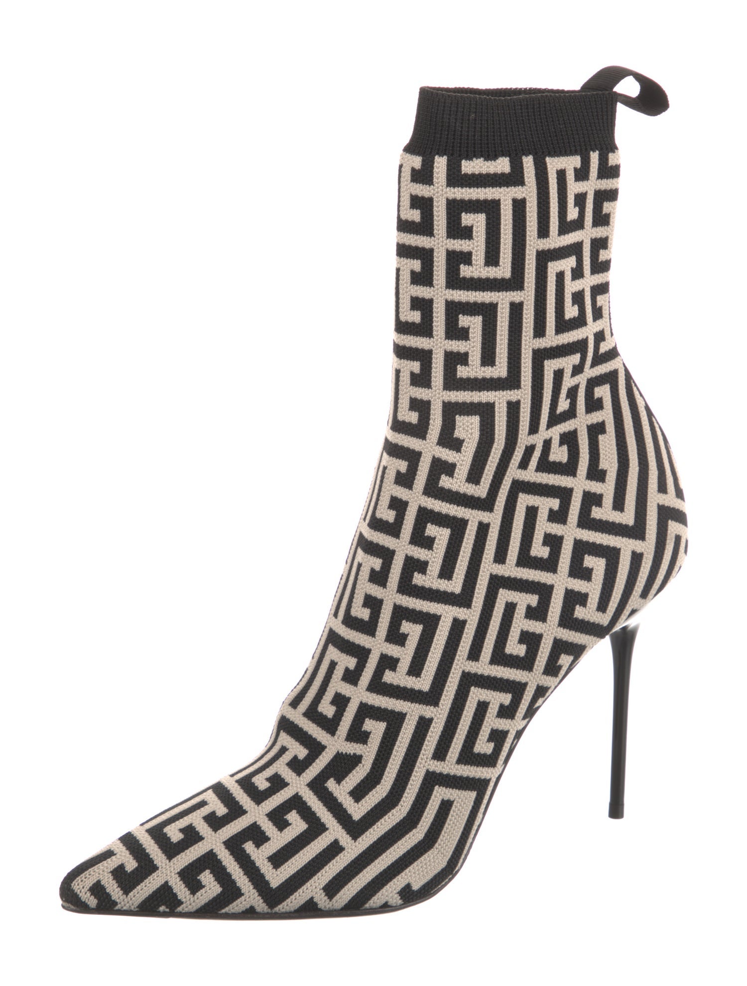 Balmain Printed Grosgrain Trim Sock Boots