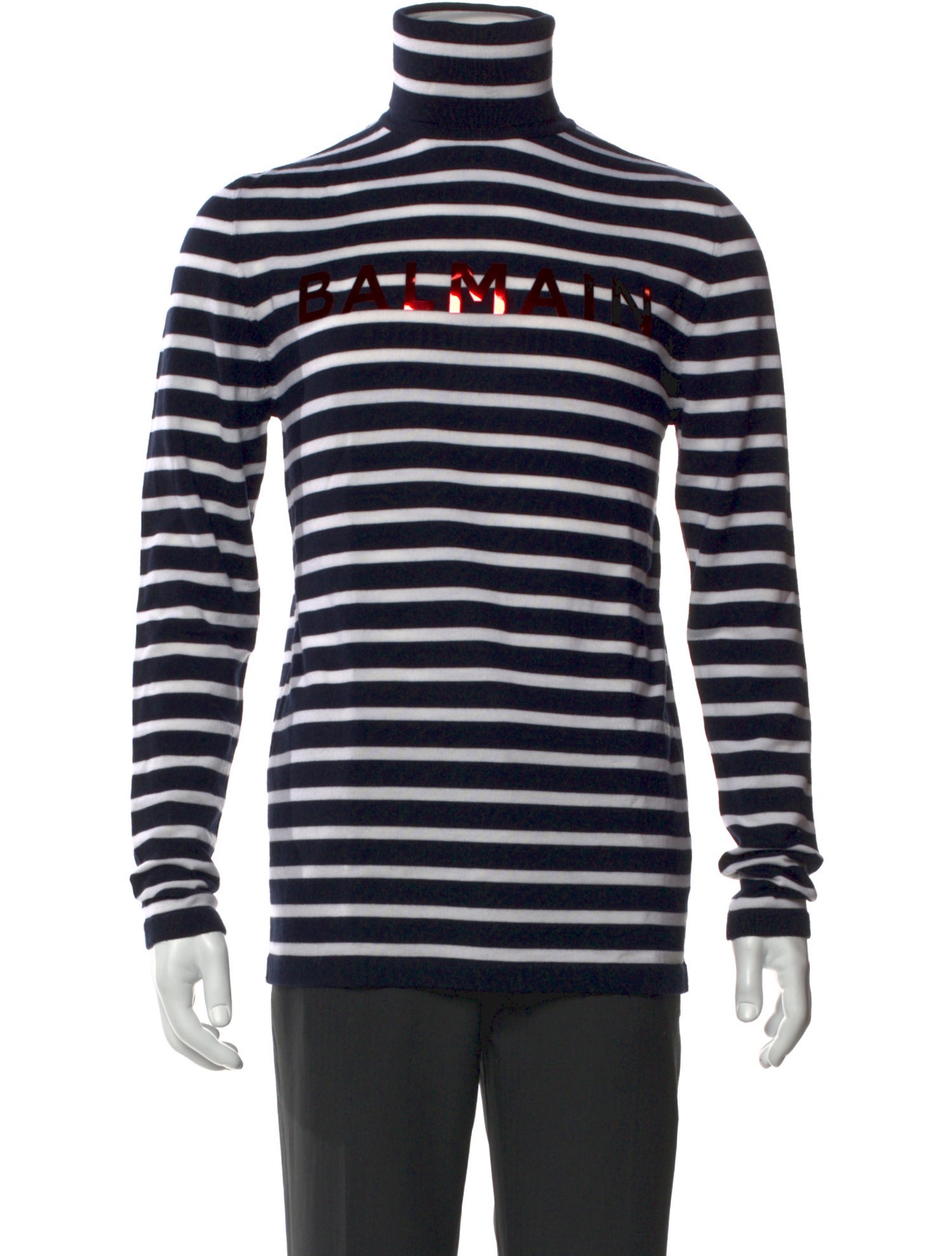 Balmain Virgin Wool Striped Pullover