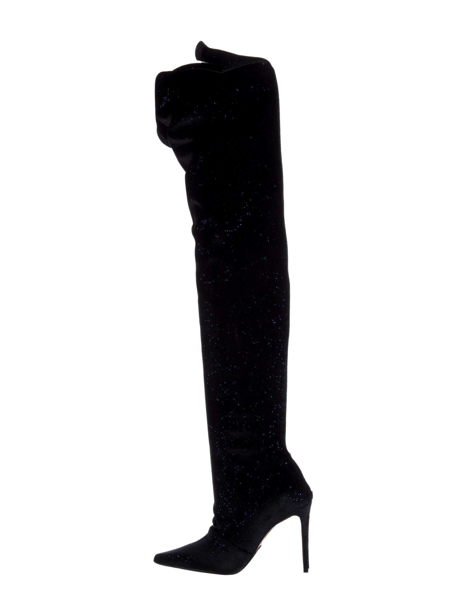 Balmain Velvet Glitter Accents Boots