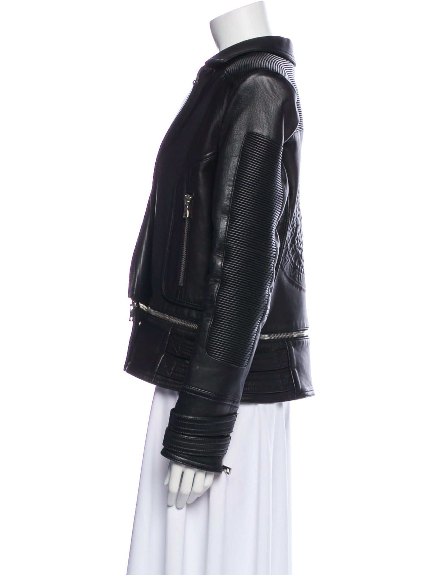 Balmain Lamb Leather Biker Jacket