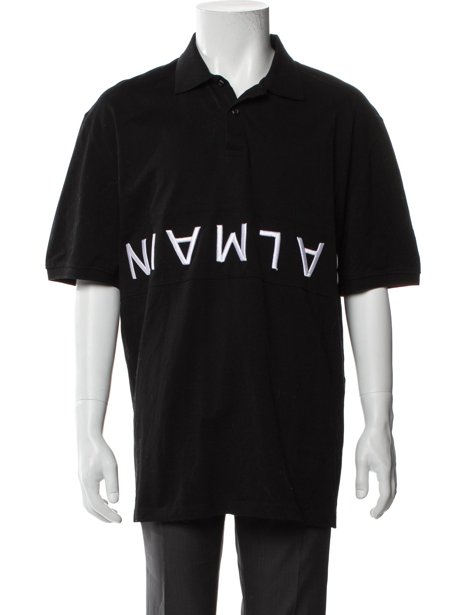 Balmain Graphic Print Collar Polo Shirt