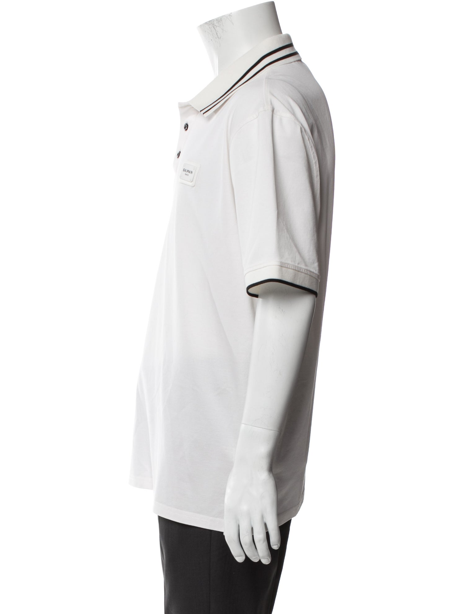 Balmain V-Neck Short Sleeve Polo Shirt