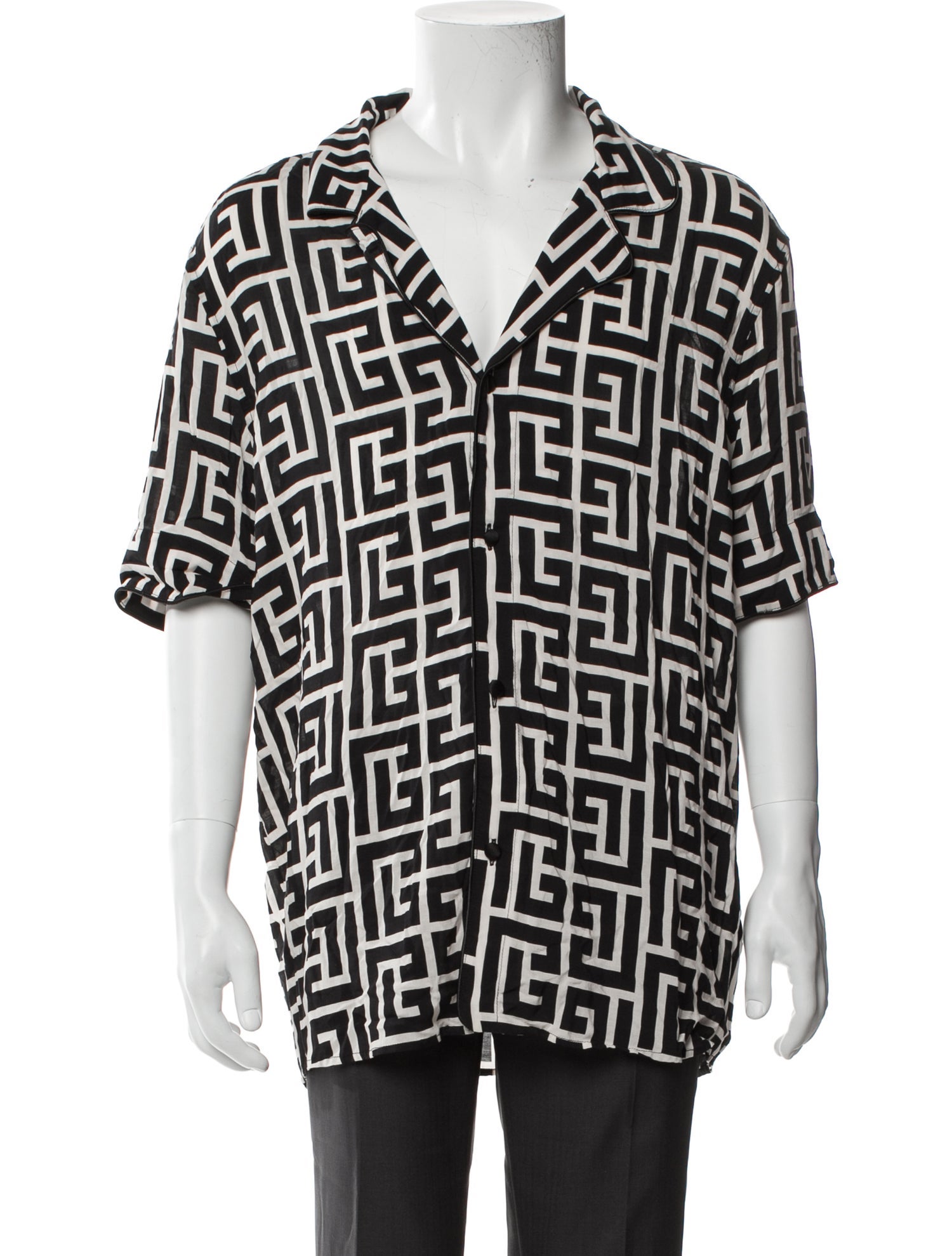 Balmain Printed Short Sleeve Shirt