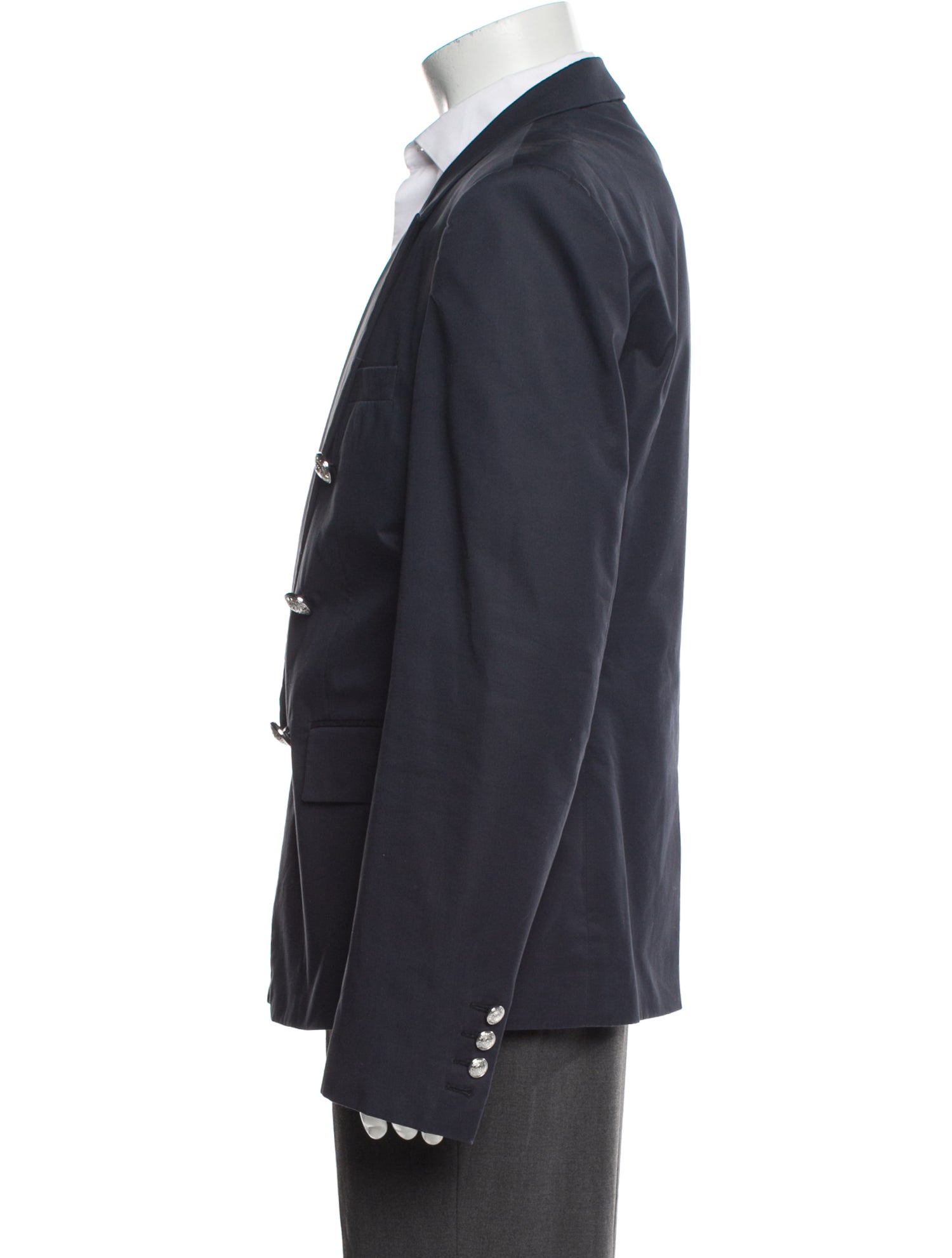 Balmain Men's Blue Cotton Blazer