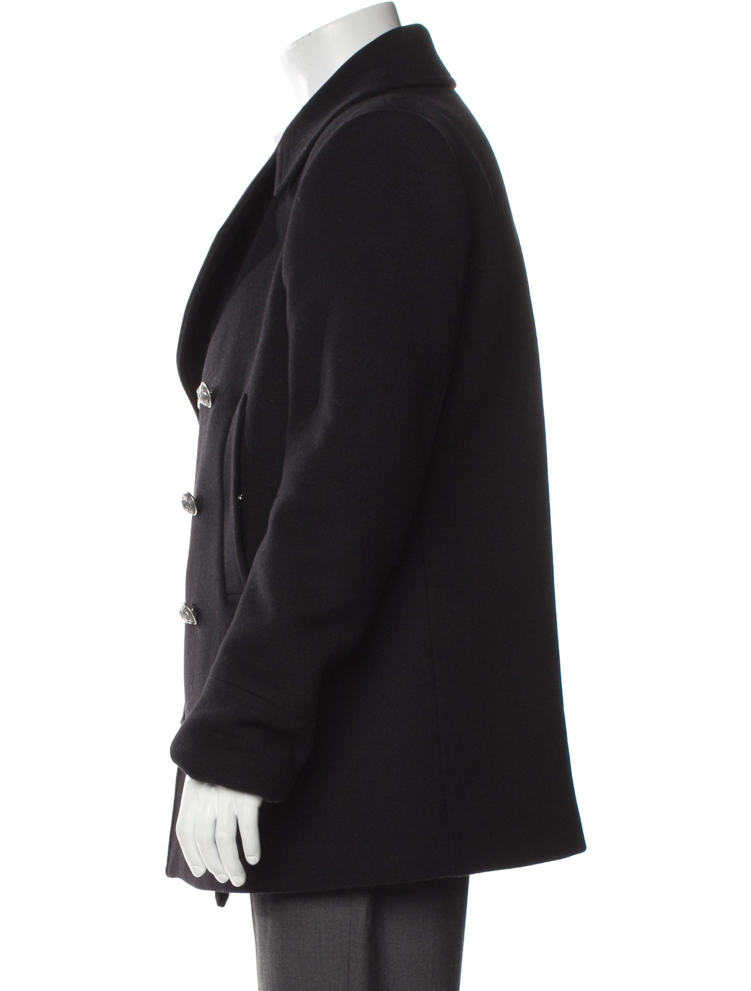 Balmain Virgin Wool Peacoat
