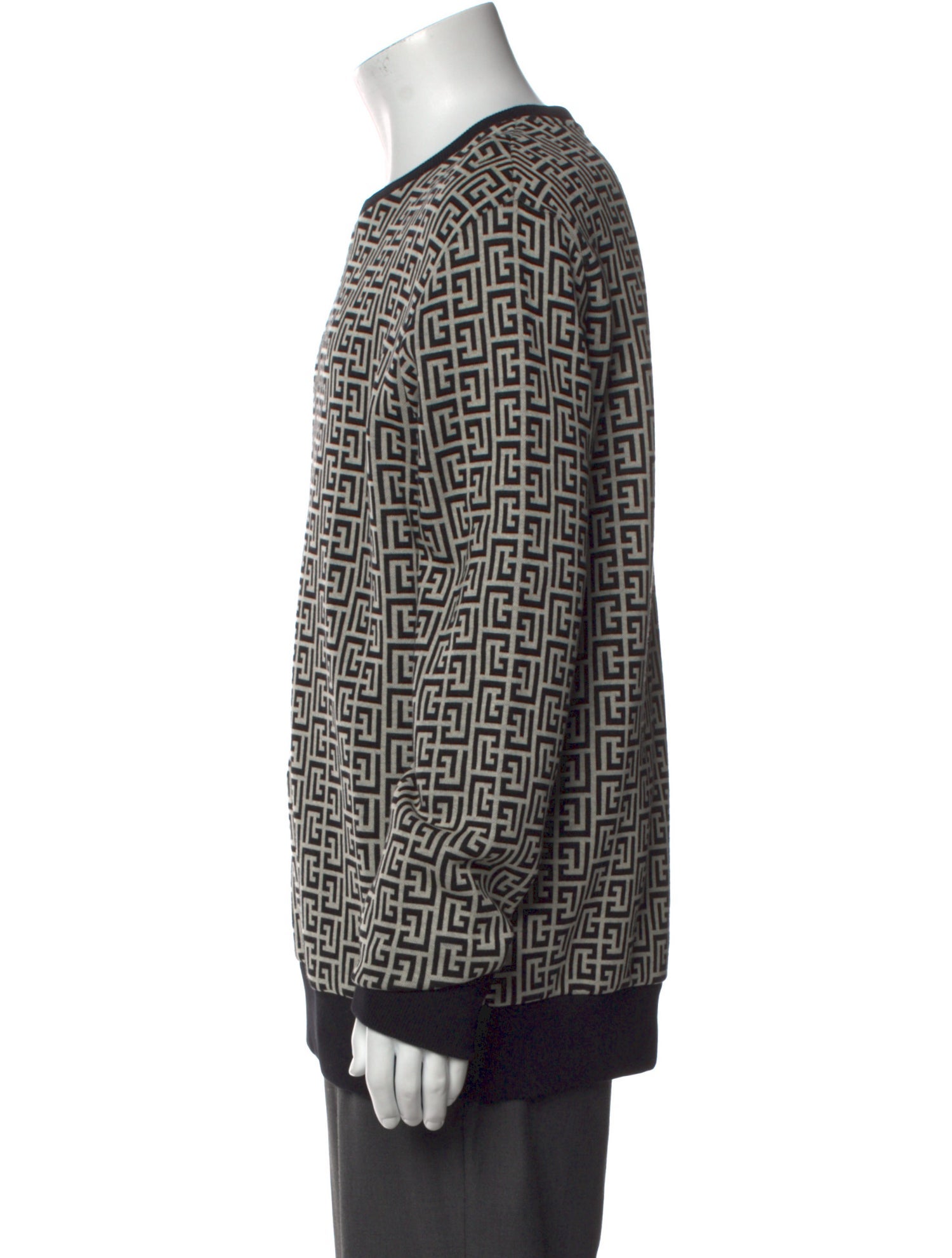 Balmain Printed Crew Neck Pullover