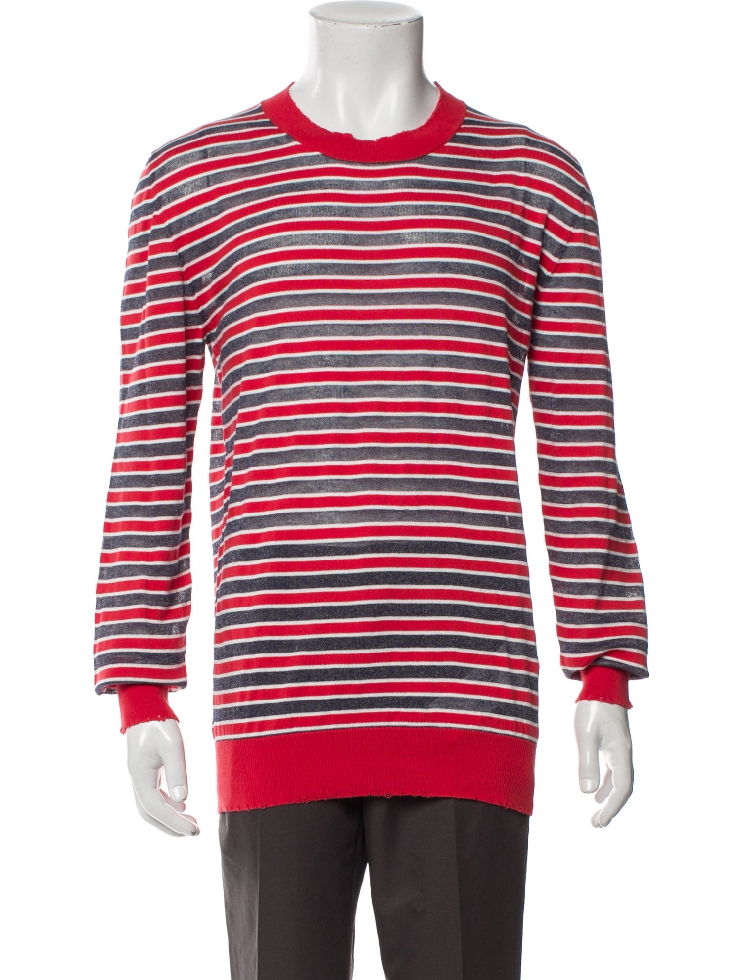 Balmain Striped Crew Neck Pullover w/ Tags