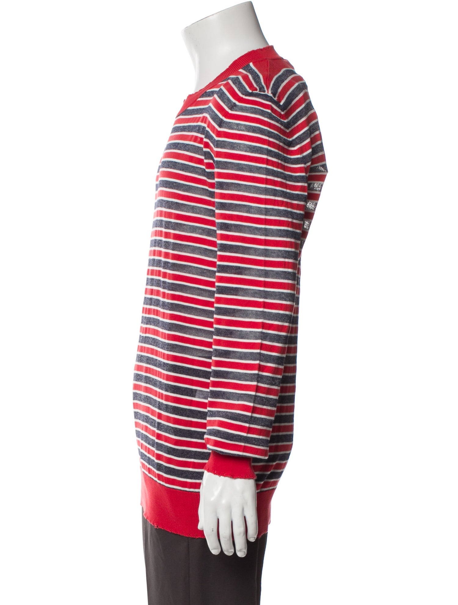 Balmain Striped Crew Neck Pullover w/ Tags