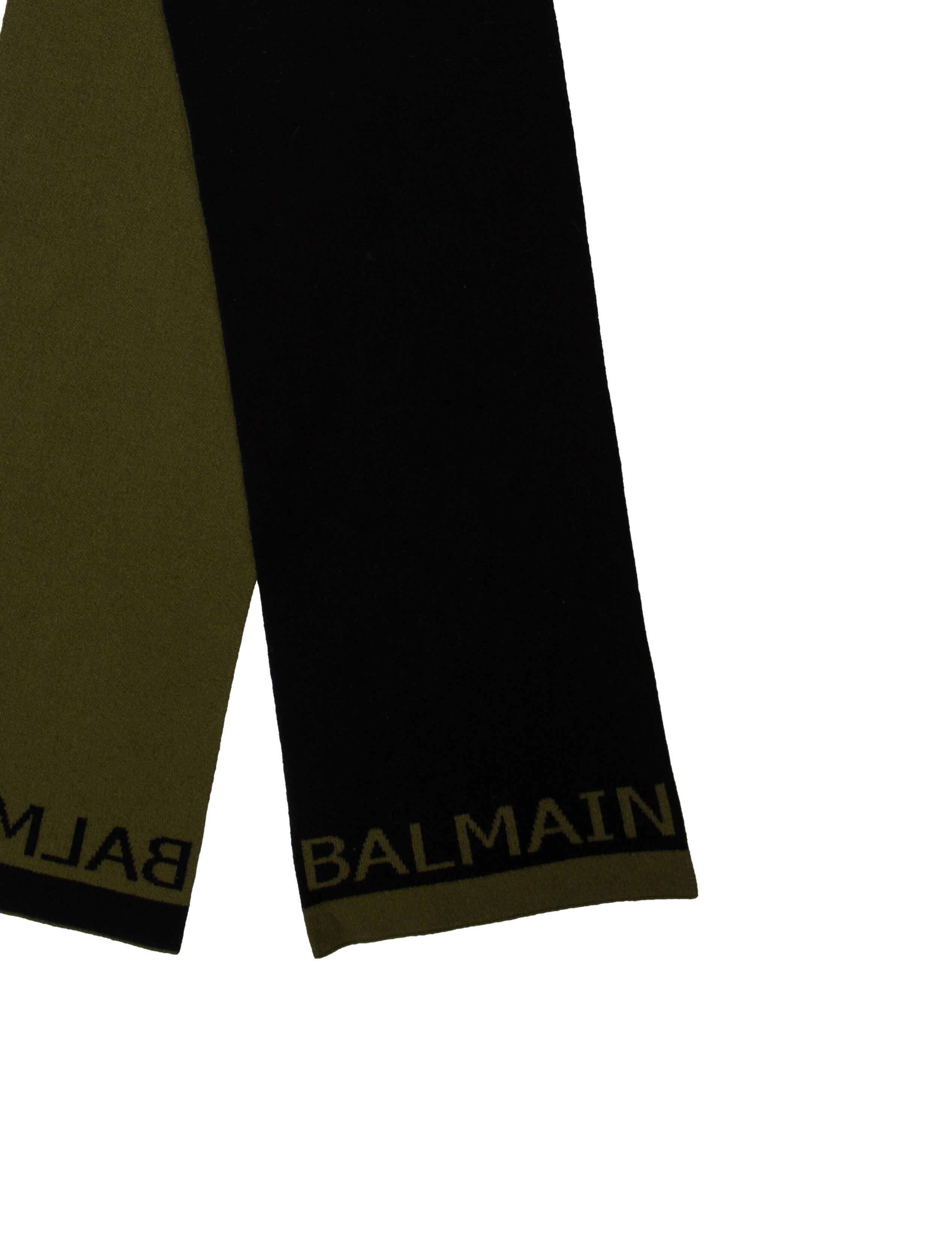 Balmain Wool Colorblock Pattern Scarf