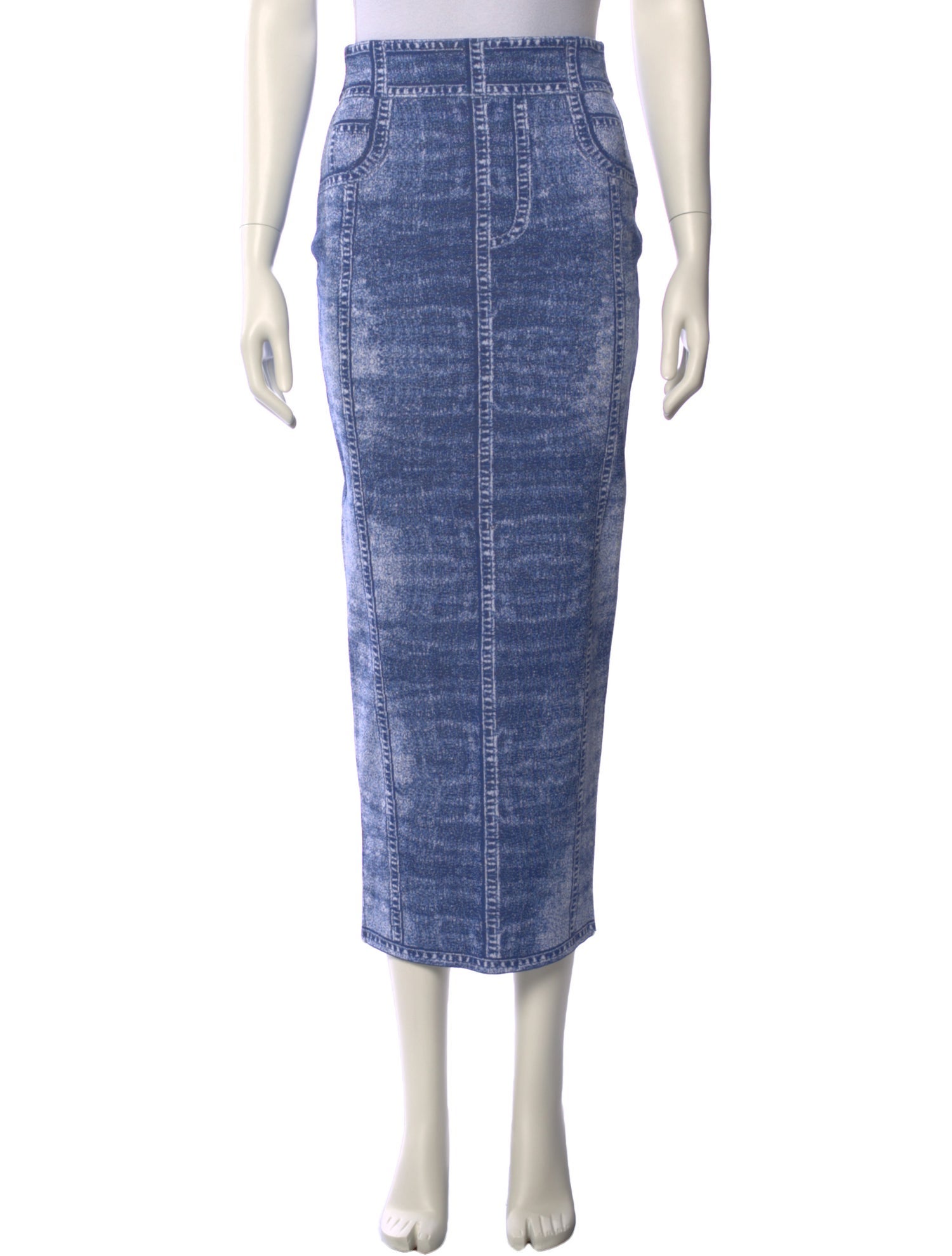 Balmain Tie-Dye Print Midi Length Skirt