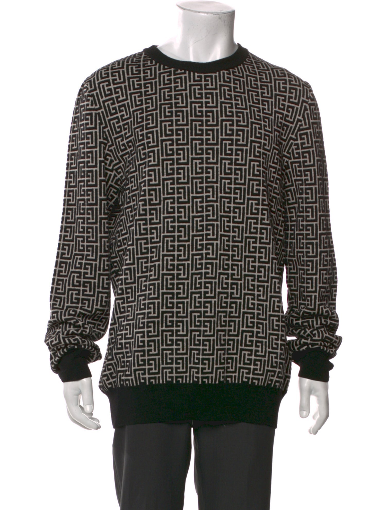 Balmain Printed Crew Neck Pullover