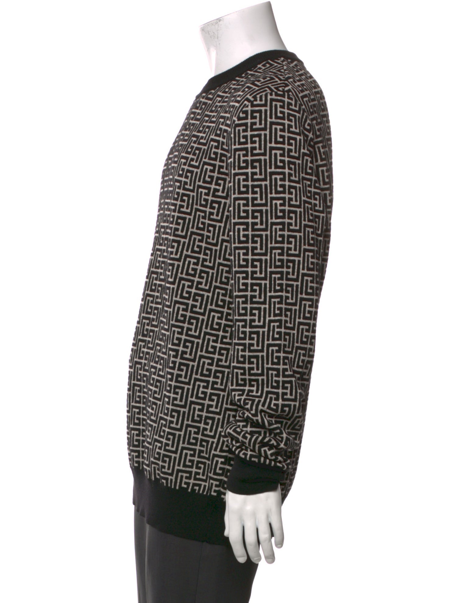 Balmain Printed Crew Neck Pullover