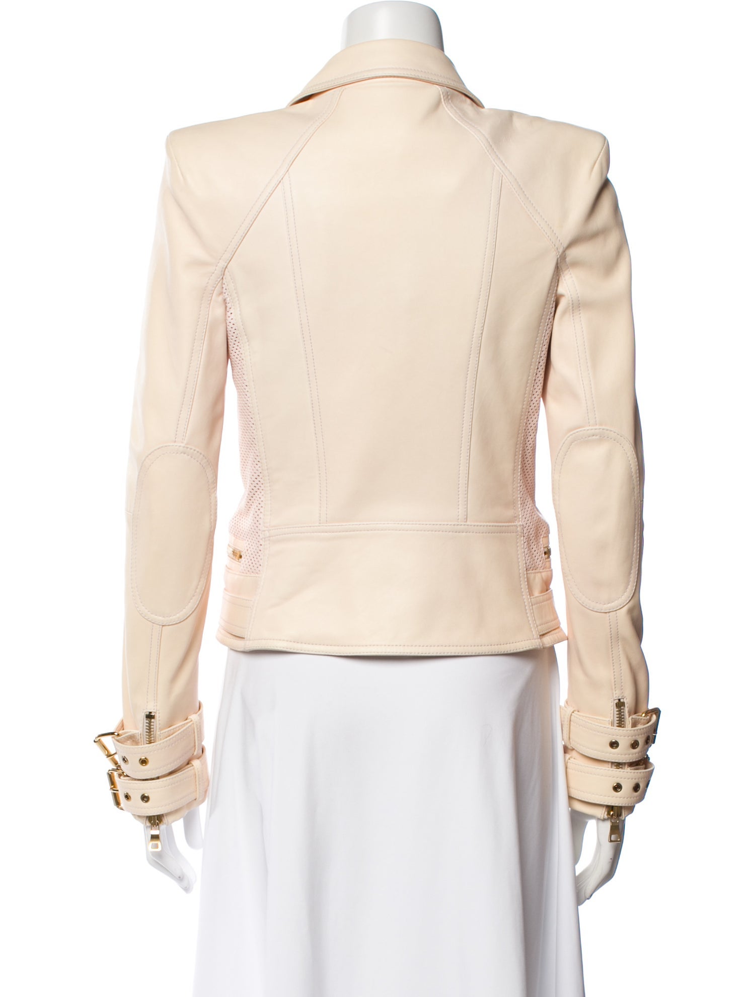 Balmain 2015 Lamb Leather Biker Jacket w/ Tags - Neutrals Jackets