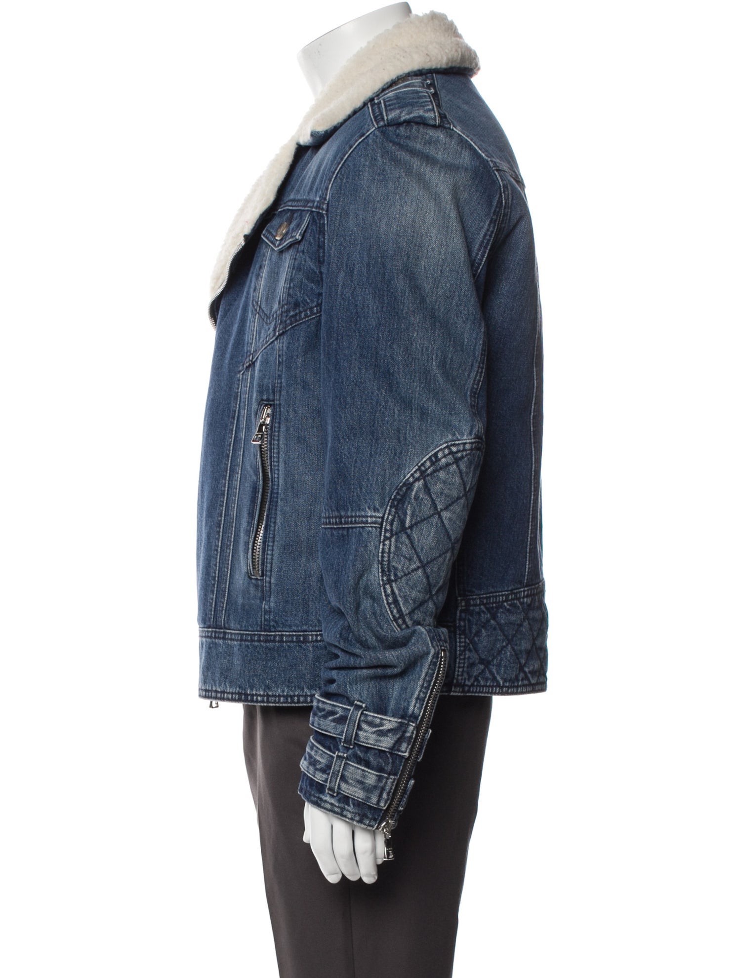 Balmain Colorblock Pattern Moto Jacket