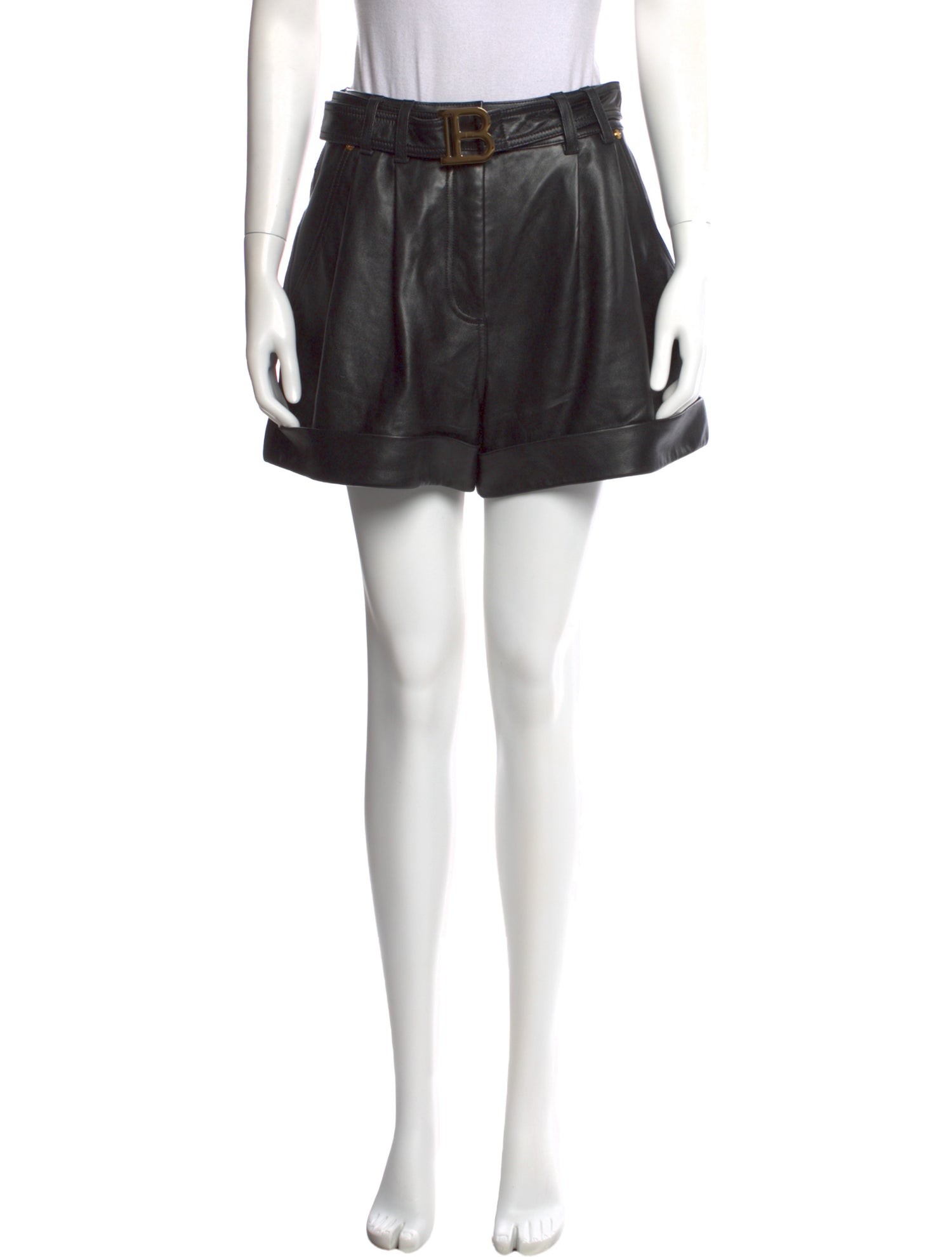 Balmain Lambskin Mini Shorts