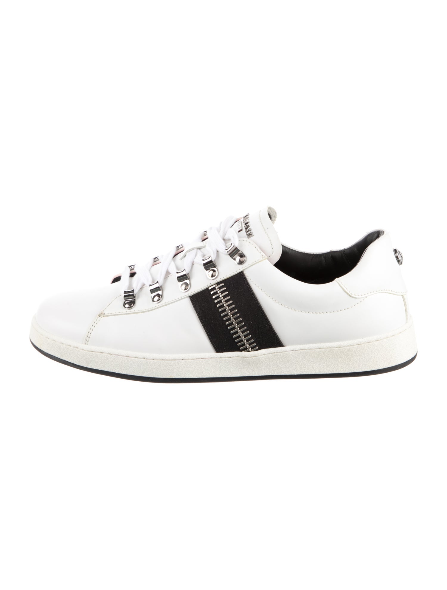 Balmain Leather Colorblock Pattern Sneakers