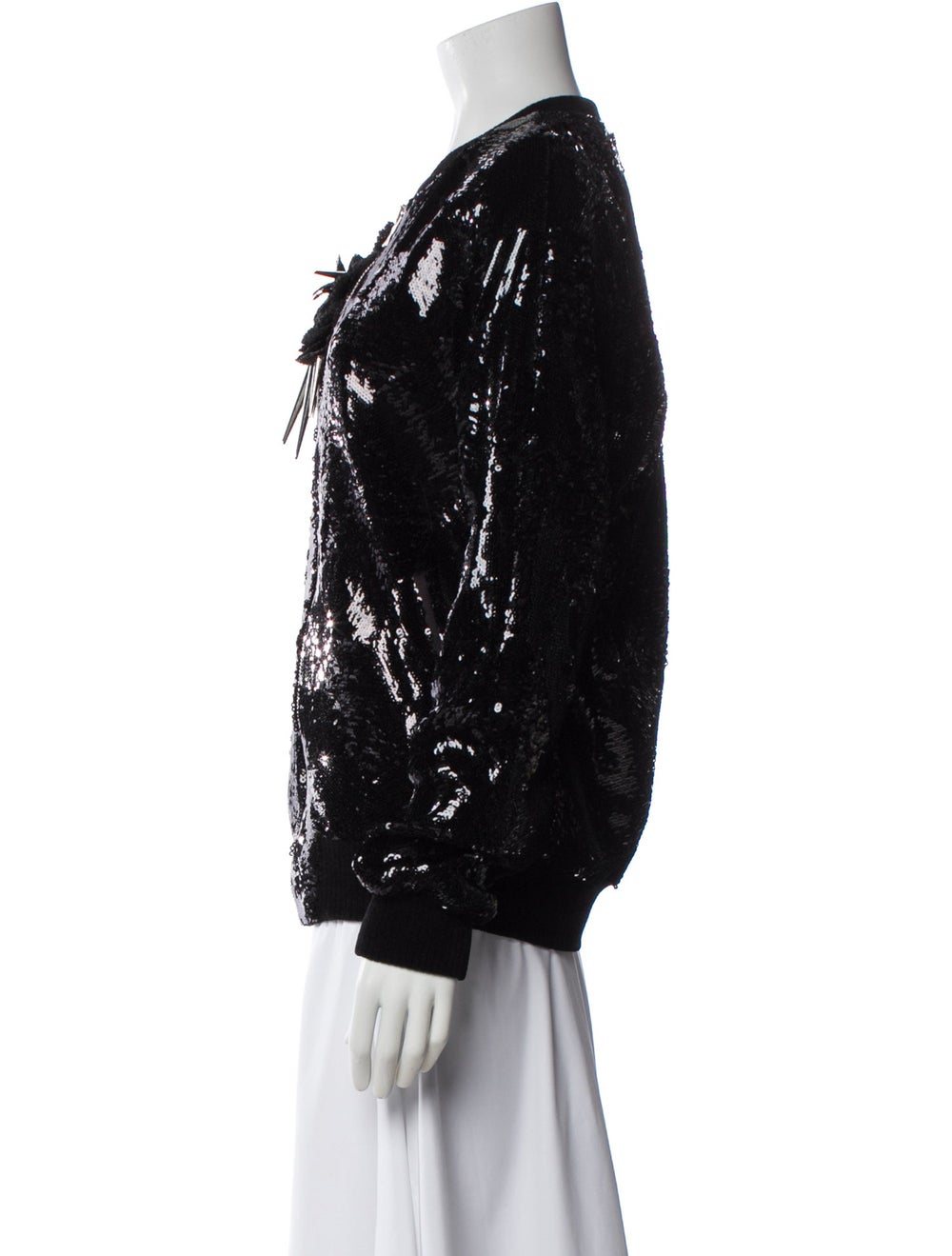 Balmain Jacket Black Patterned Sequin & Chain-Lin… - image 2