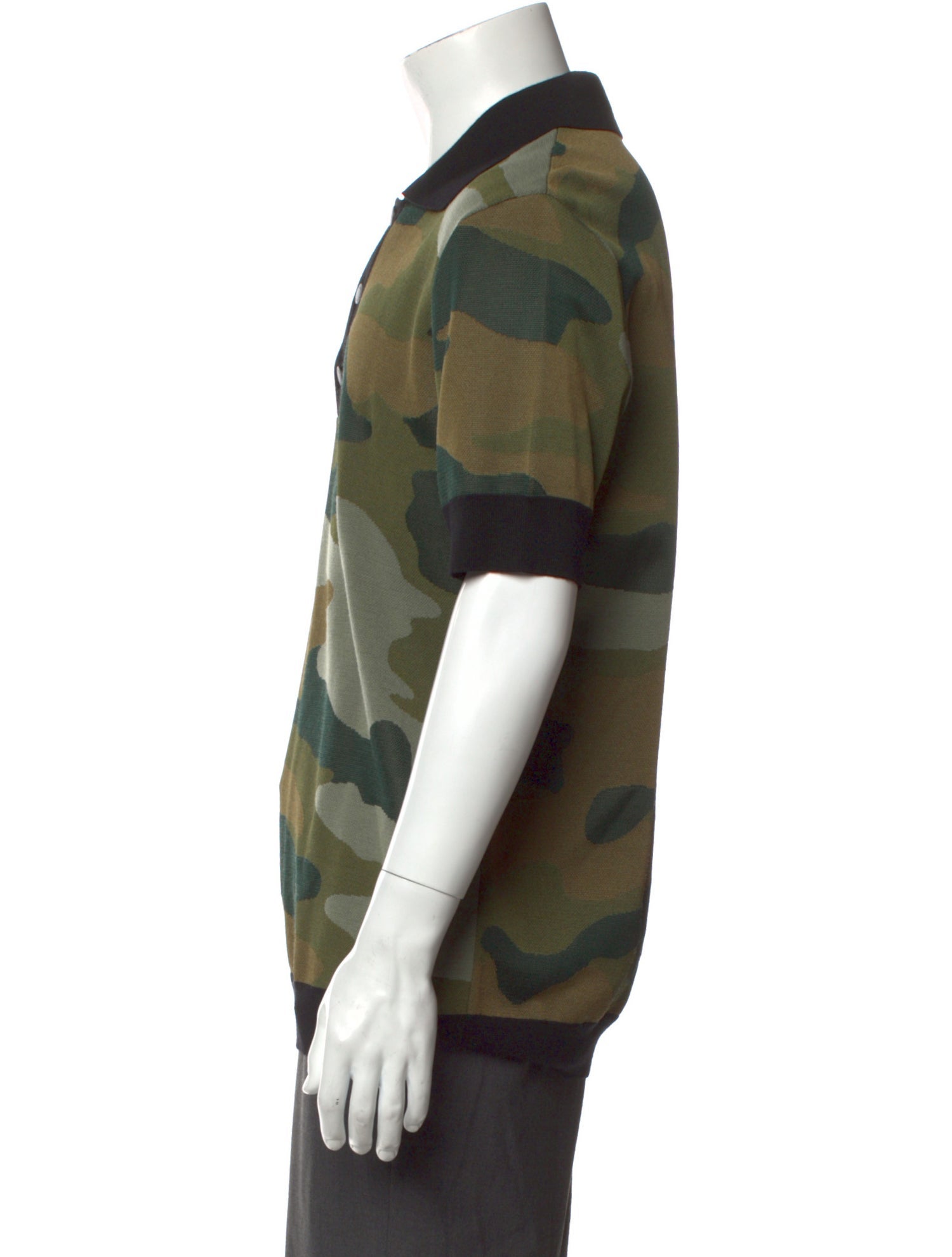 Balmain Camouflage Print Short Sleeve Shirt