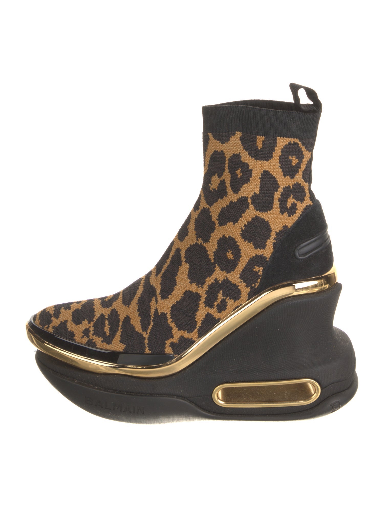 Balmain Animal Print Wedge Sneakers
