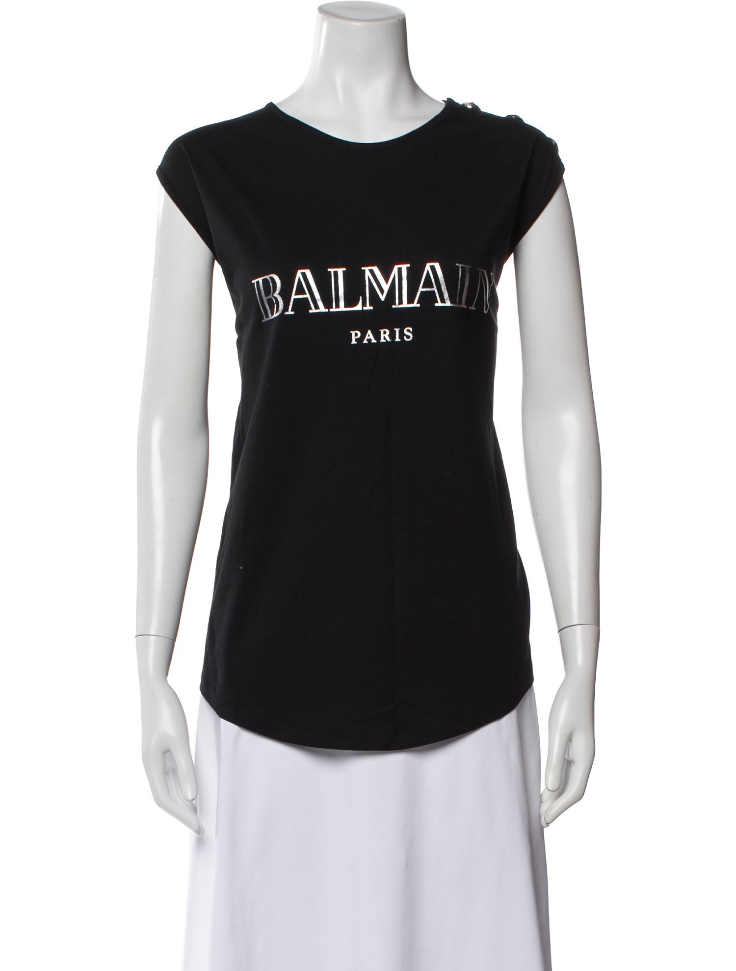 Balmain Crew Neck Sleeveless T-Shirt