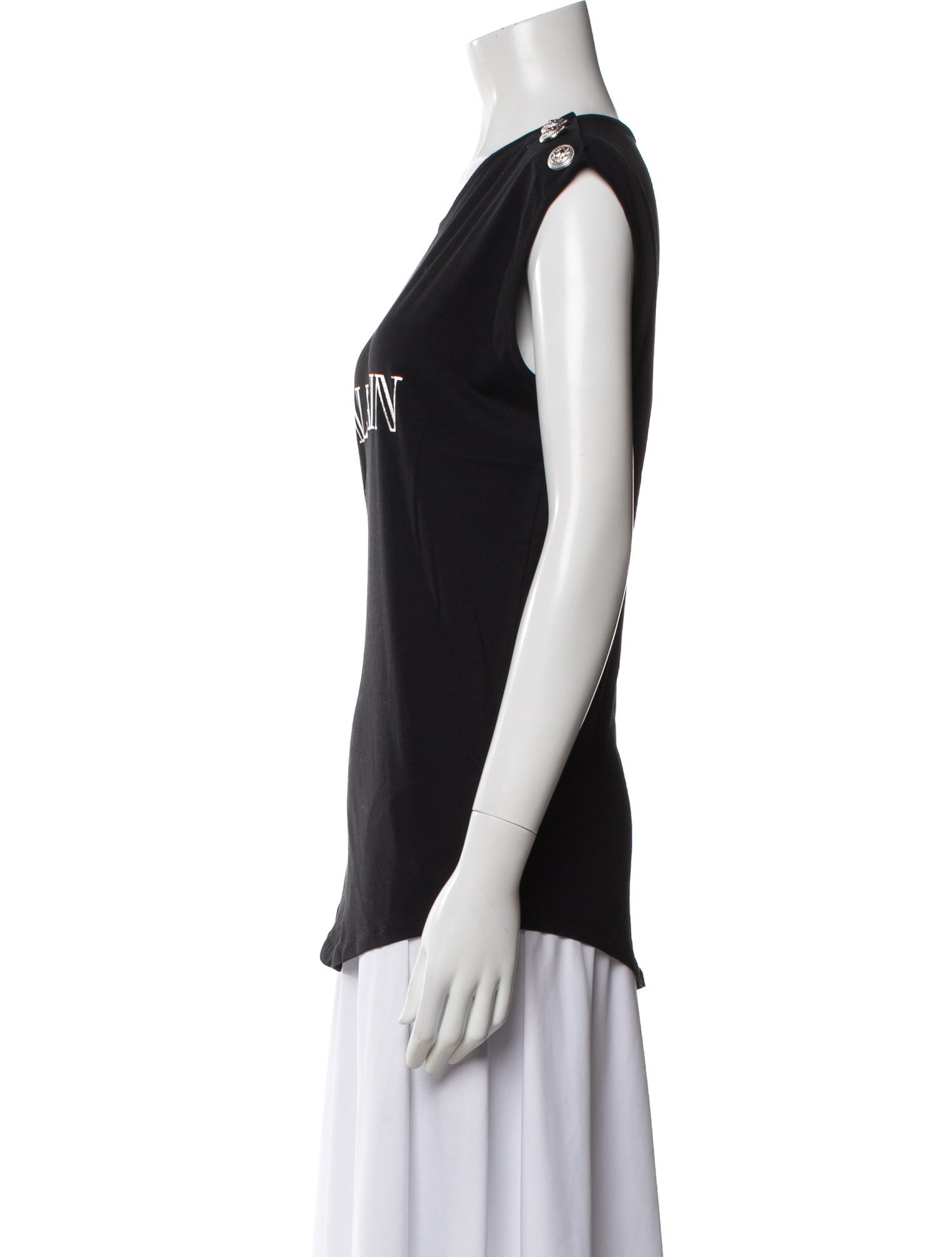Balmain Crew Neck Sleeveless T-Shirt