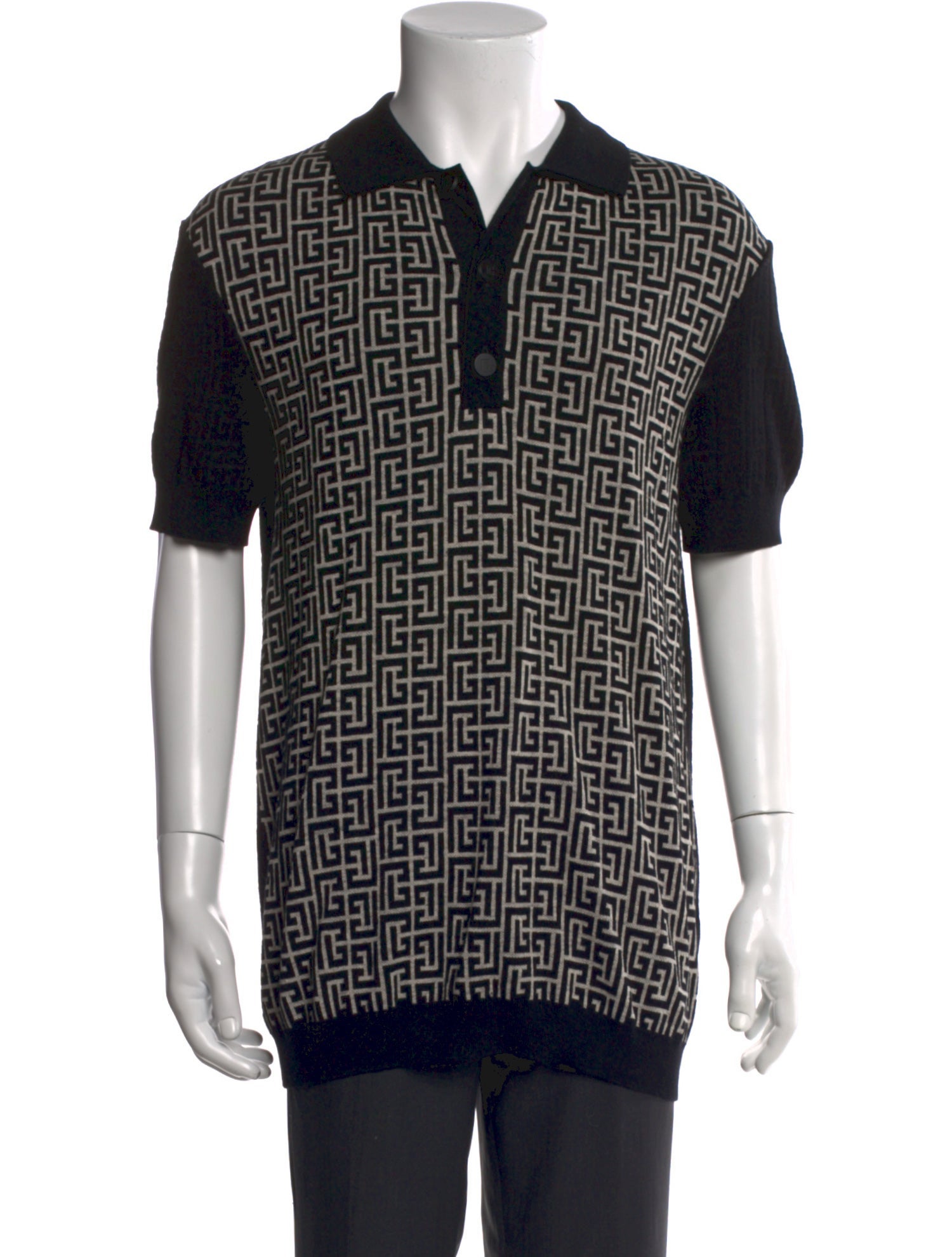 Balmain Printed Crew Neck Polo Shirt w/ Tags