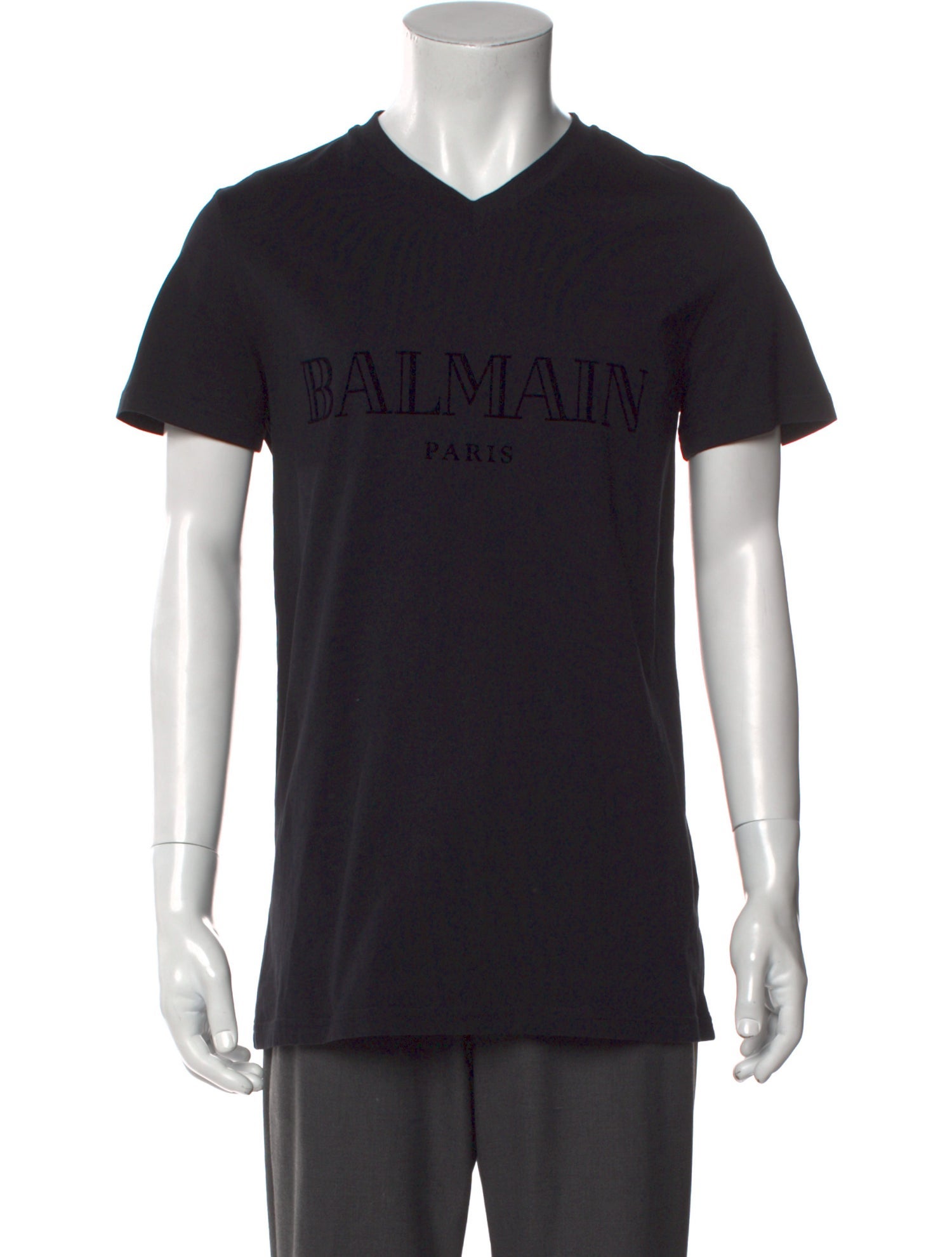 Balmain Graphic Print V-Neck T-Shirt