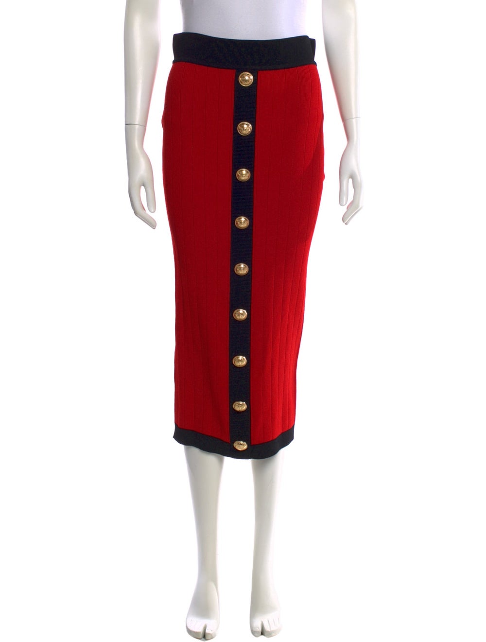 Balmain Colorblock Pattern Midi Length Skirt - image 1