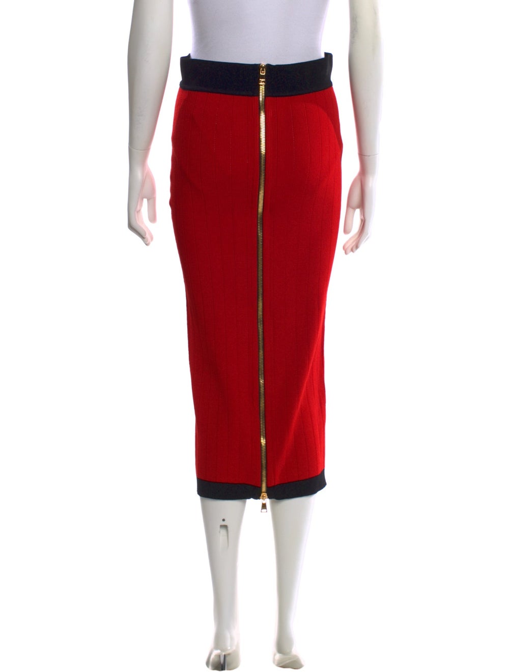 Balmain Colorblock Pattern Midi Length Skirt - image 3