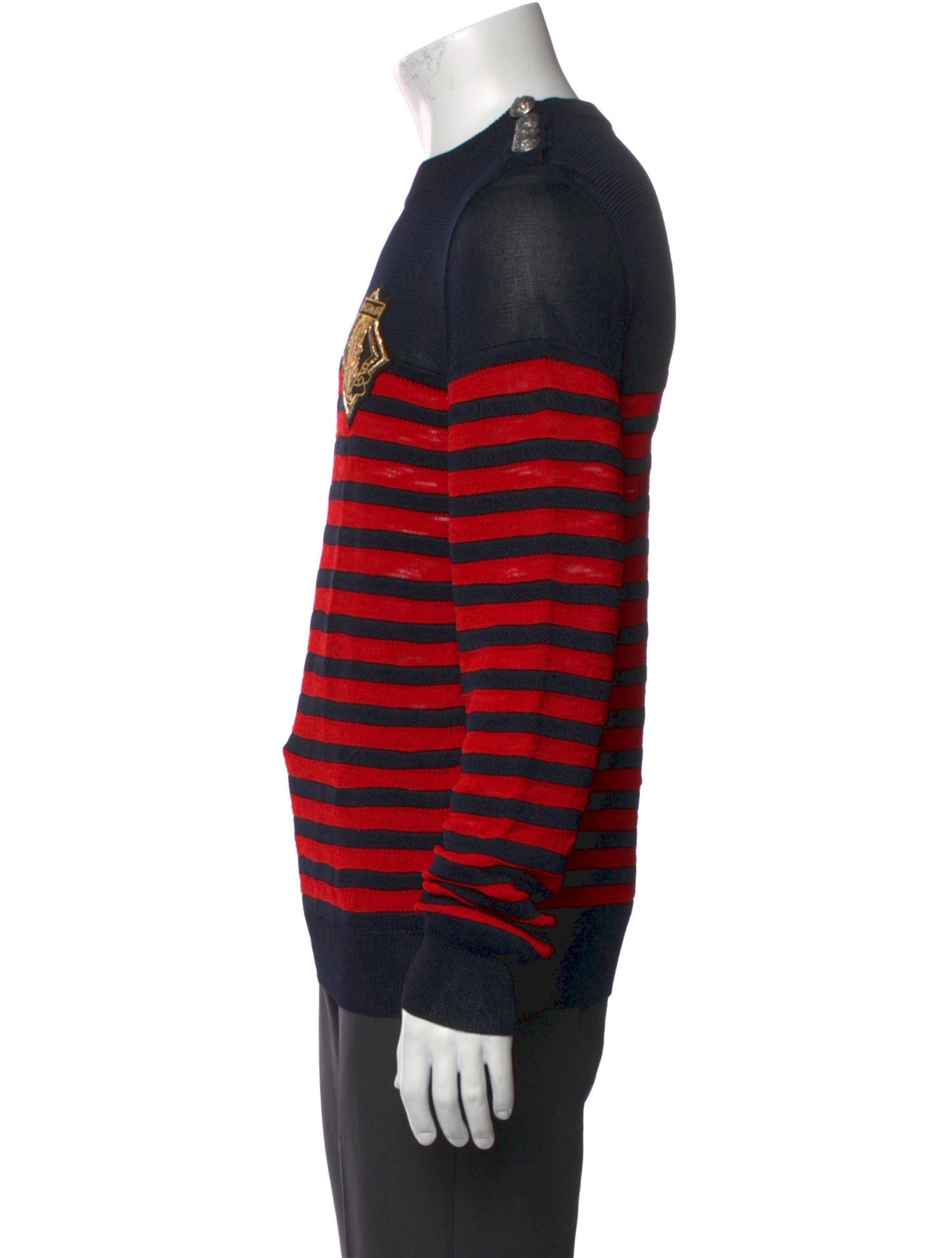 Balmain Striped Crew Neck Pullover