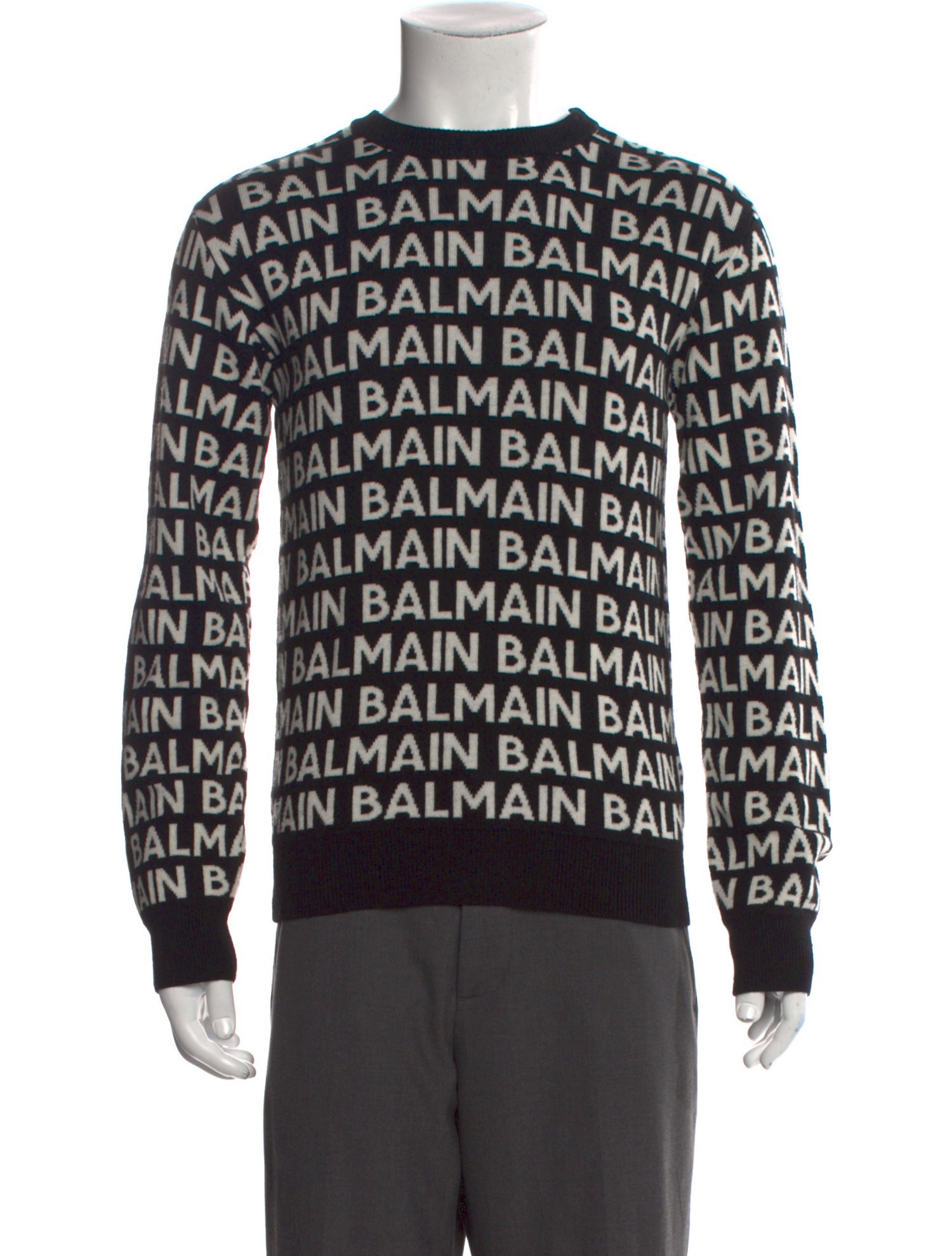 Balmain Virgin Wool Printed Pullover