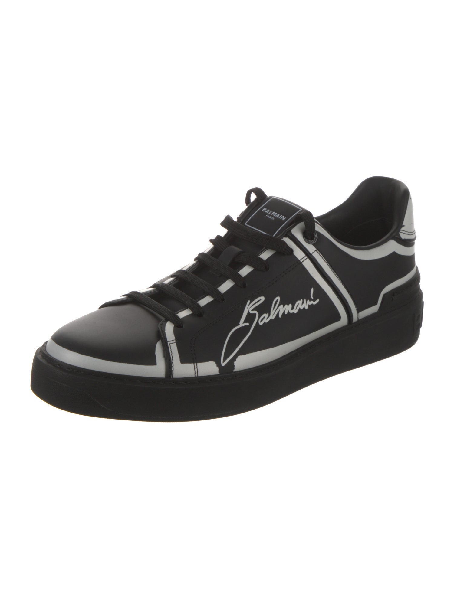Balmain Leather Printed Sneakers