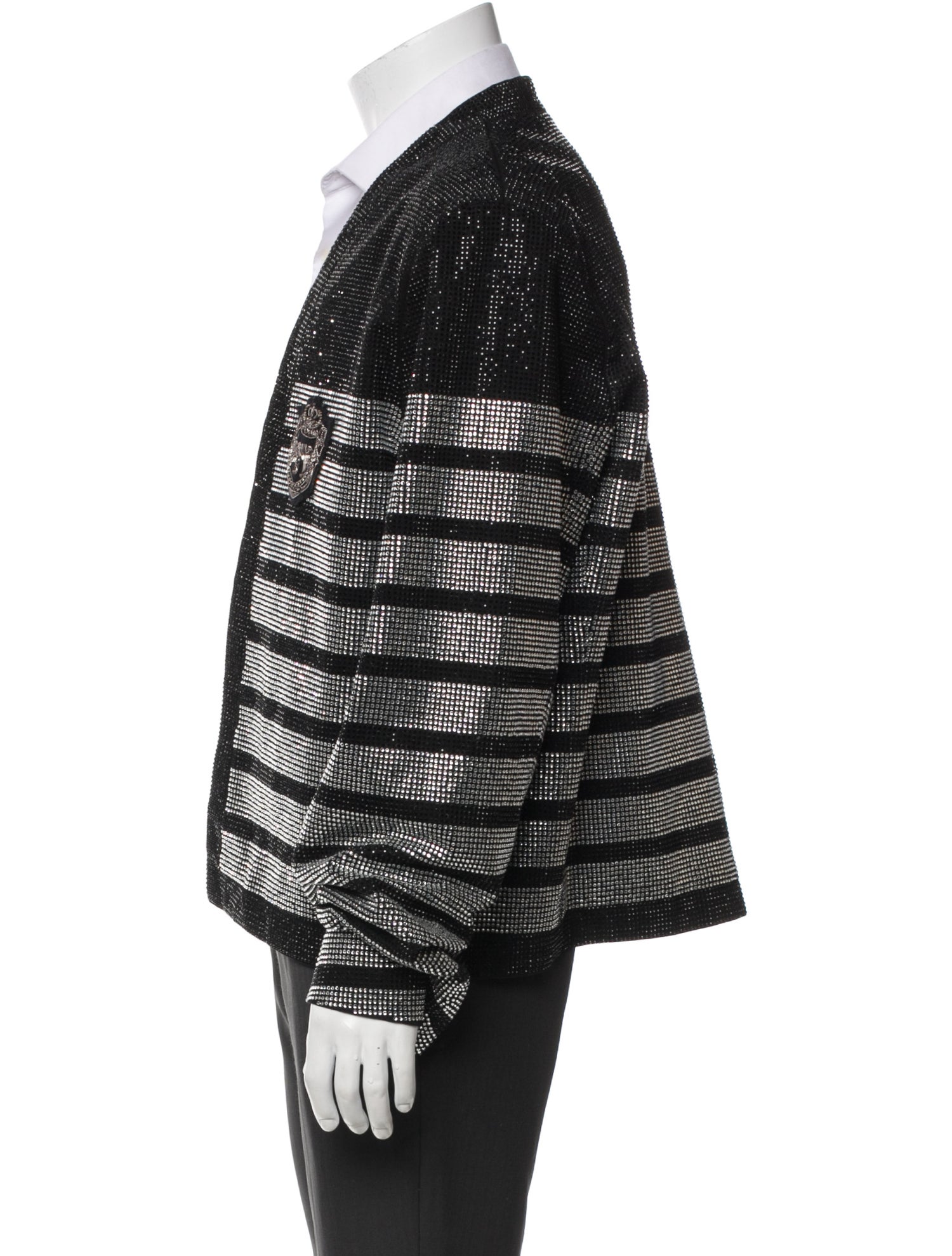 Balmain Striped Studded Accents Blazer