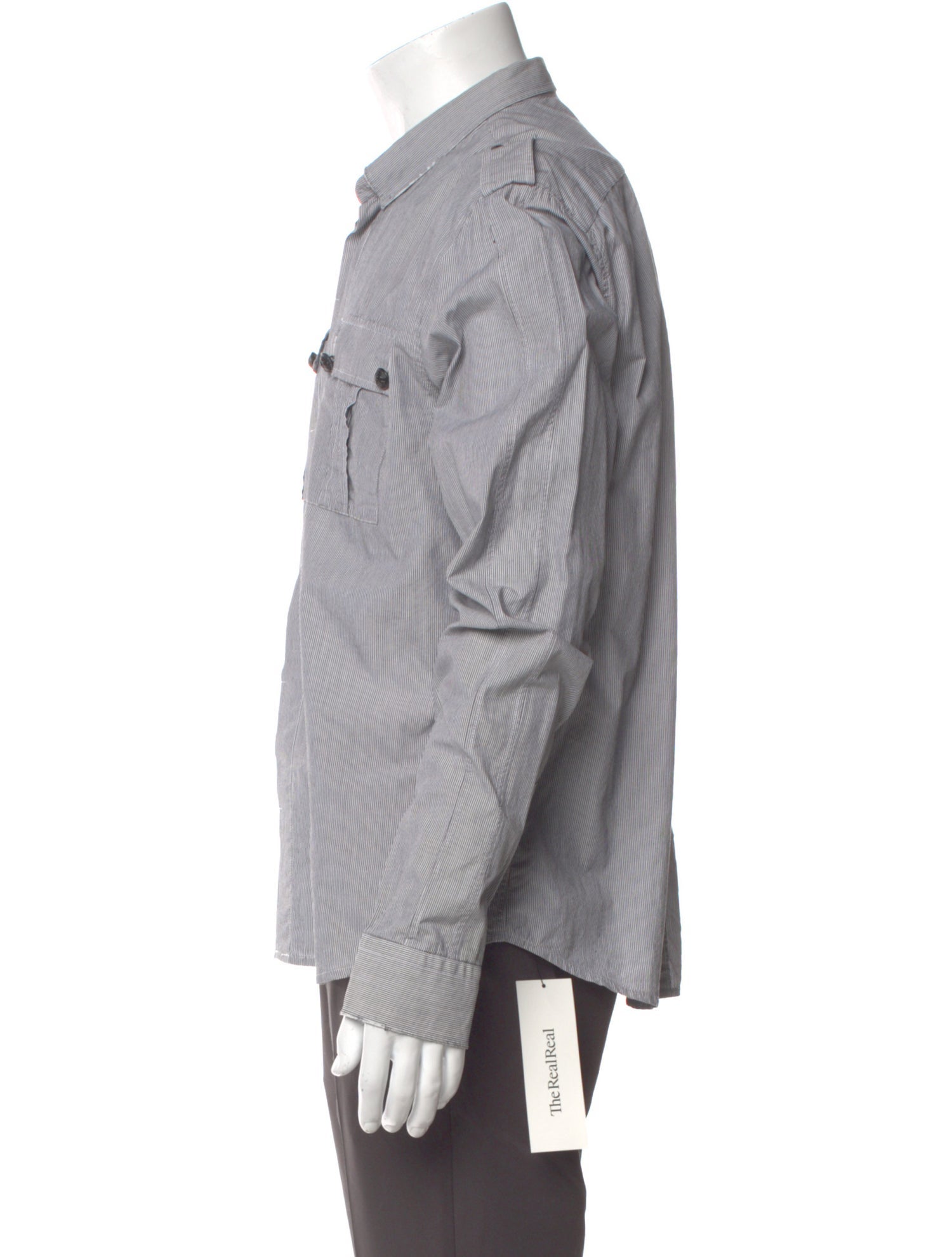 Balmain Striped Long Sleeve Western Shirt