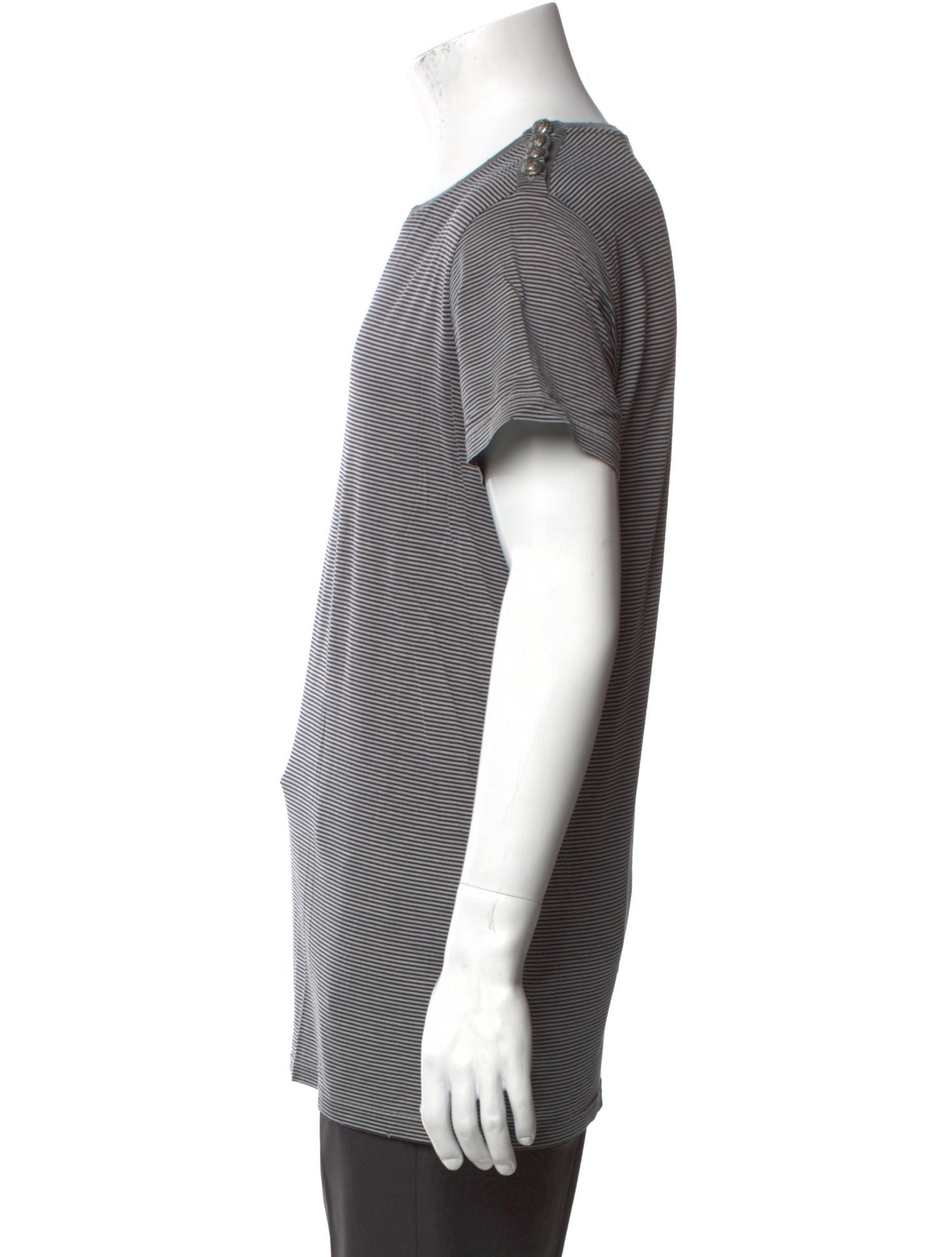 Balmain Striped Crew Neck T-Shirt