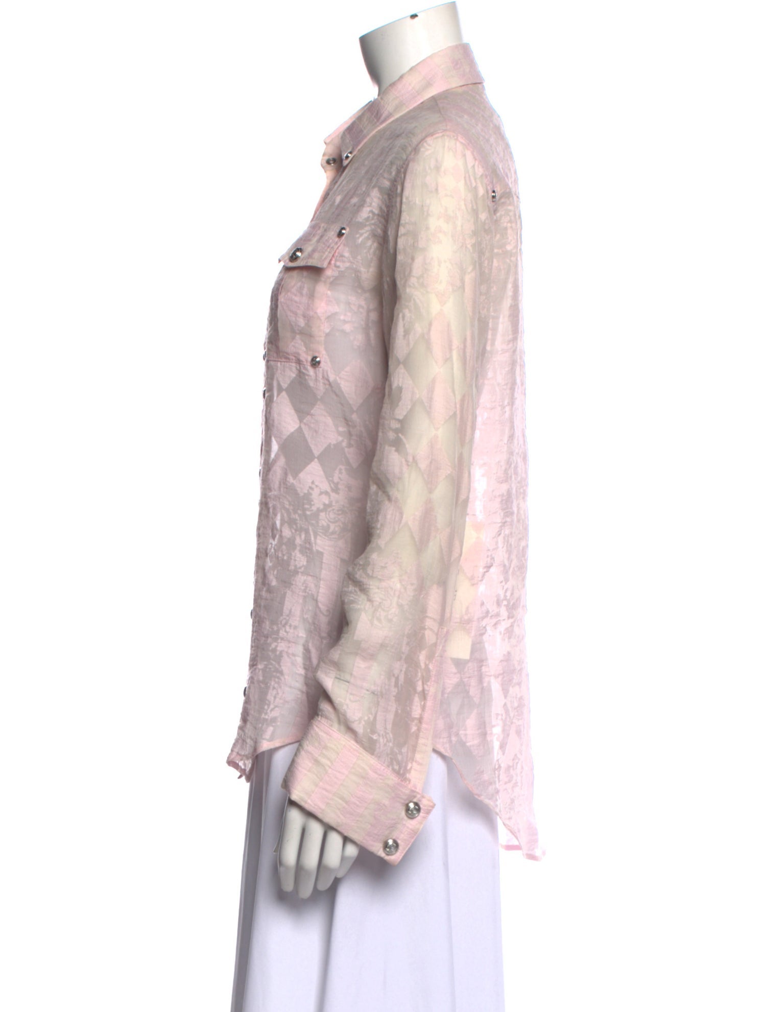 Balmain Patterned Long Sleeve Blouse