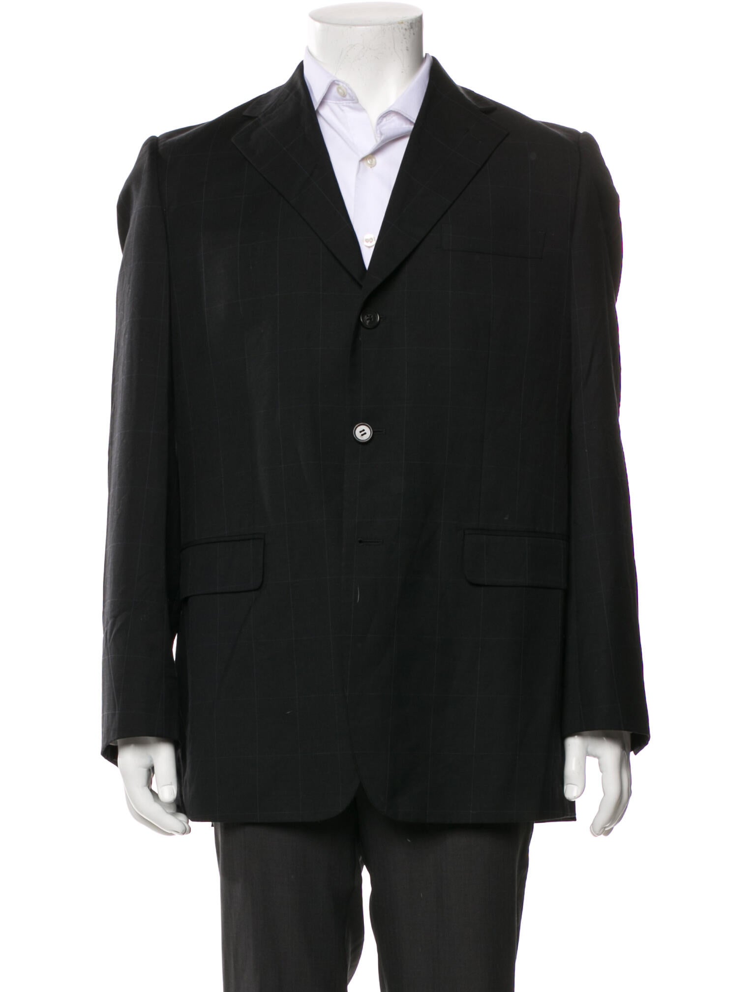 Balmain Wool Plaid Print Blazer