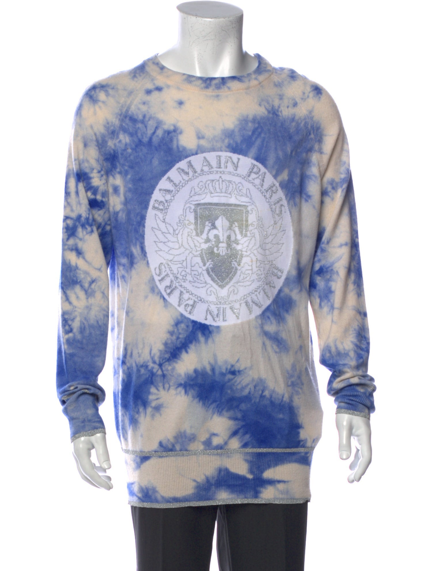 Balmain Wool Tie-Dye Print Pullover