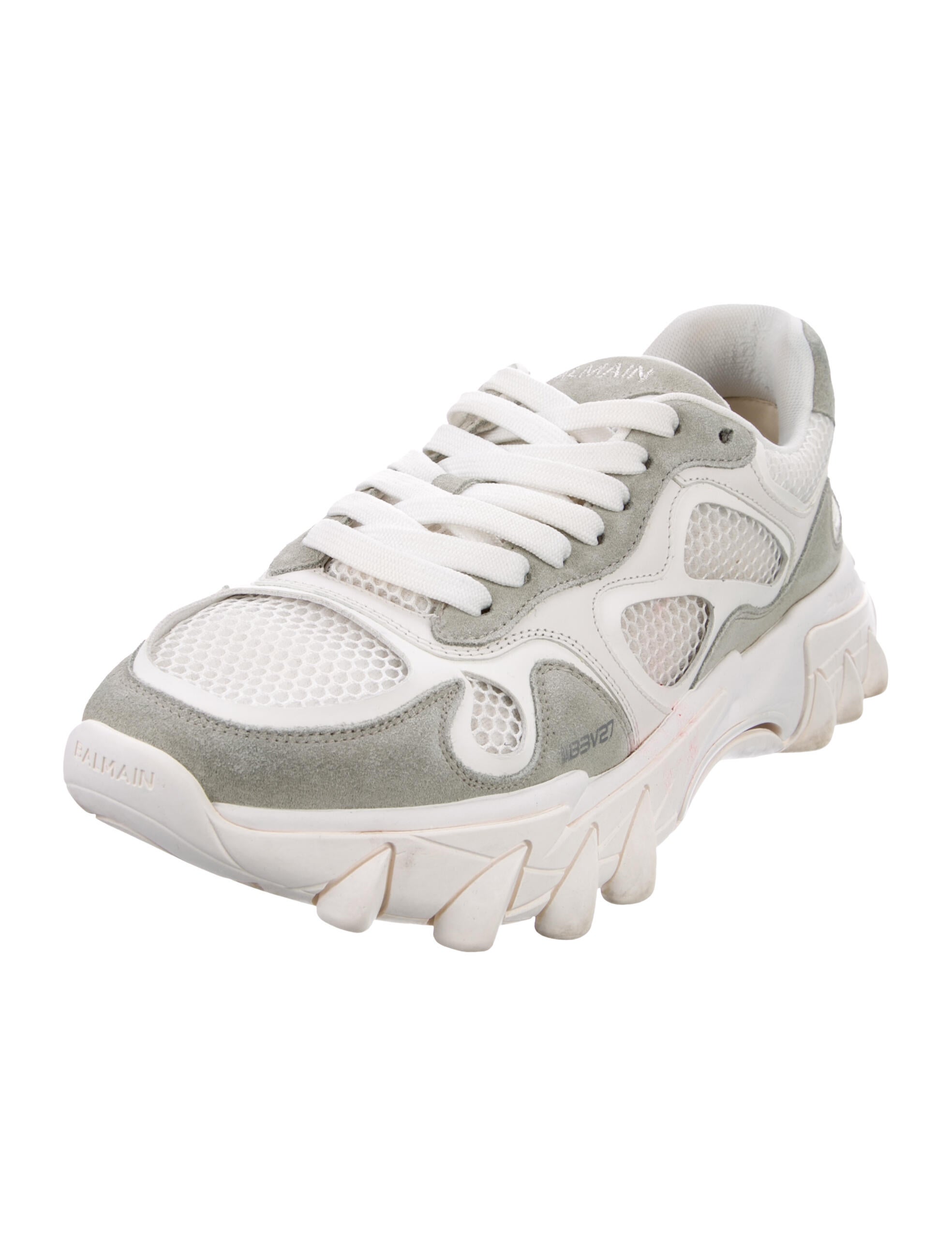 Balmain Suede Printed Chunky Sneakers