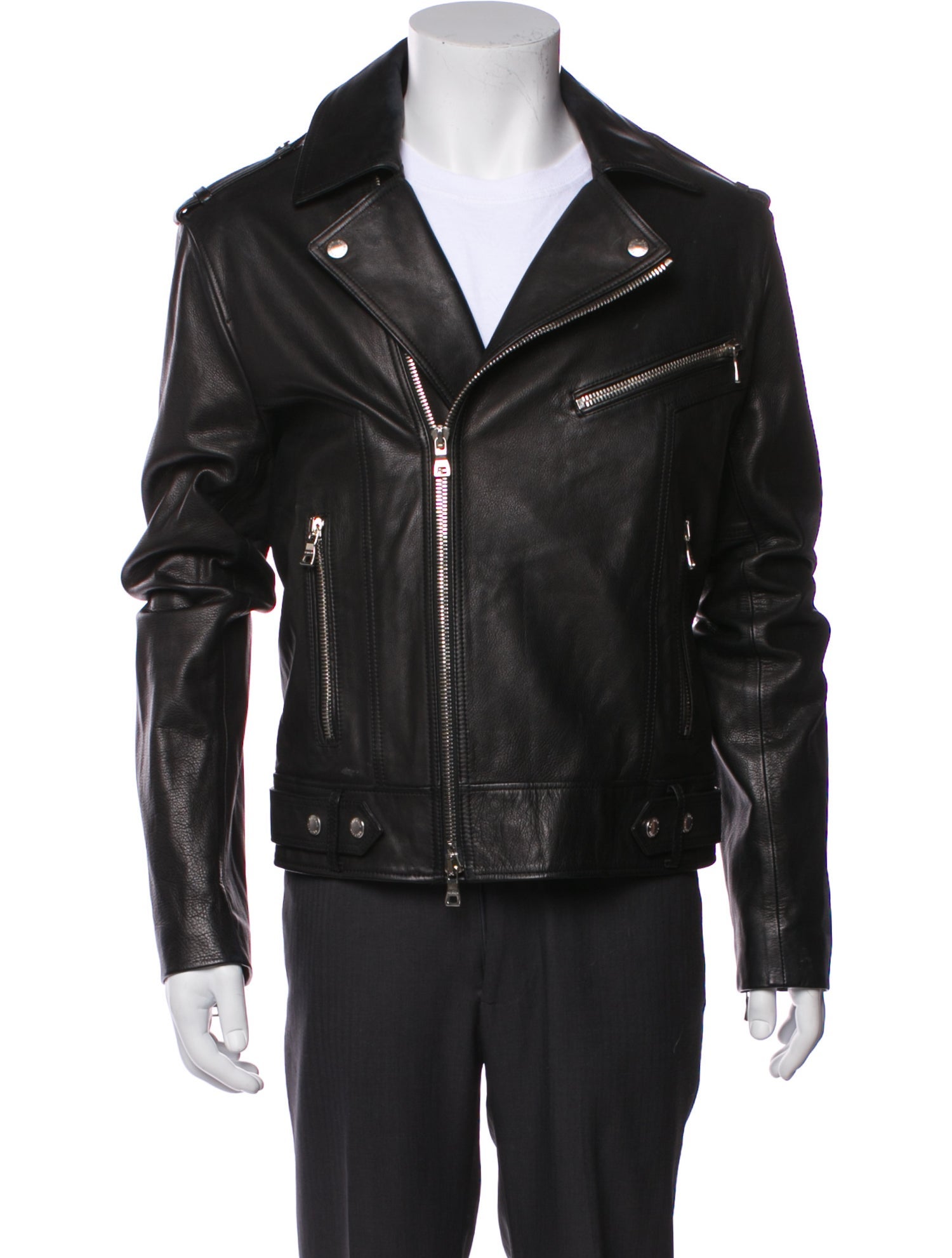 Balmain Calfskin Moto Jacket