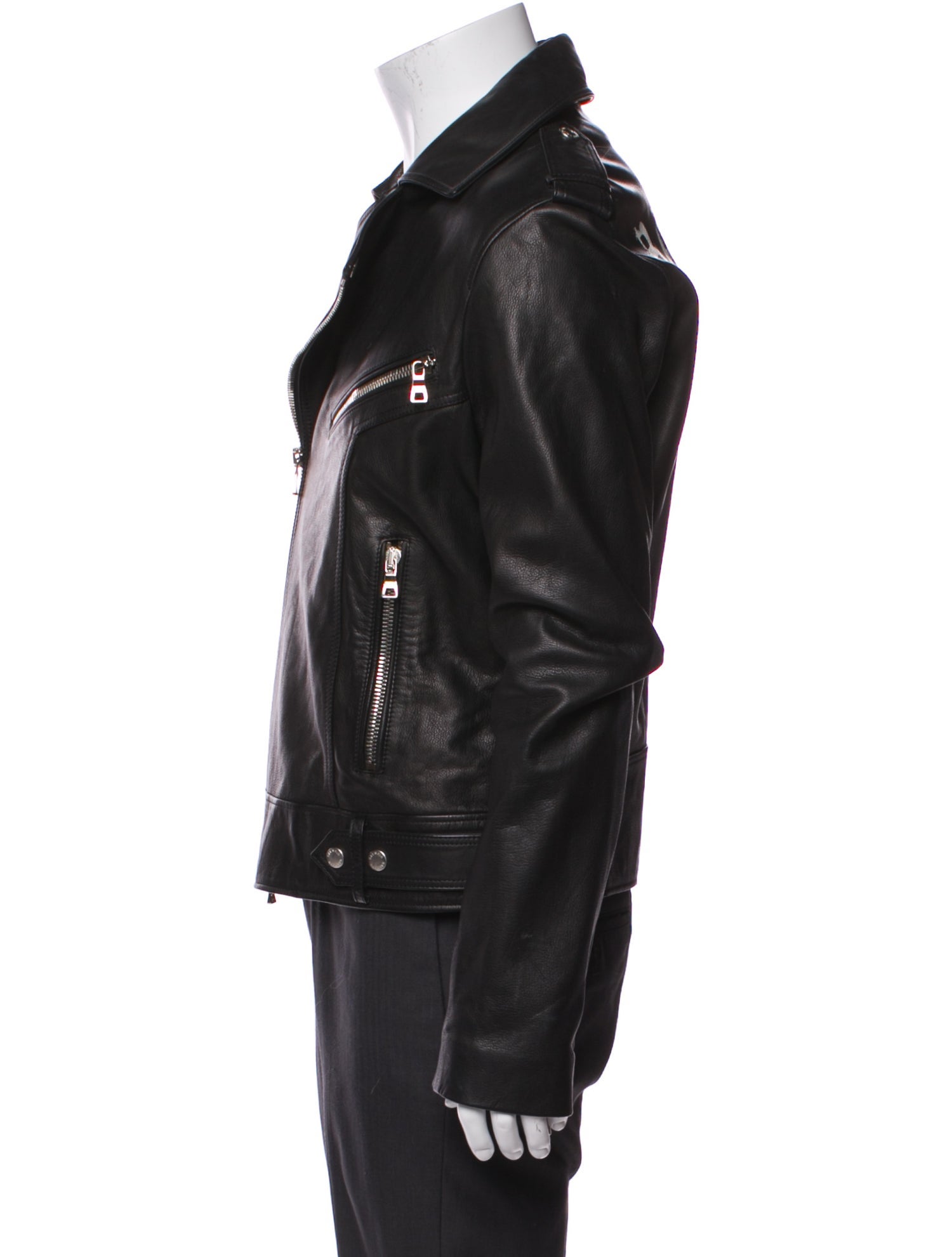 Balmain Calfskin Moto Jacket