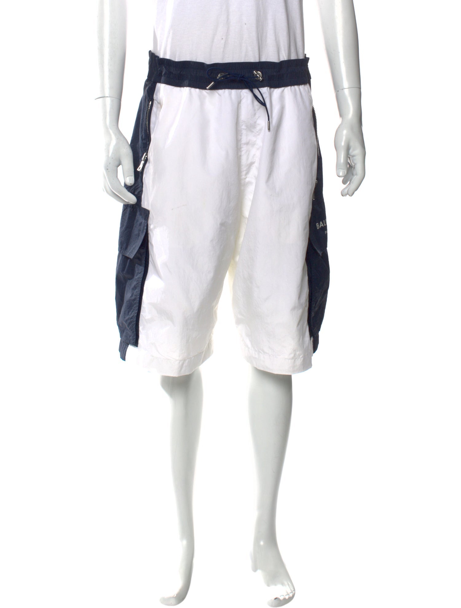 Balmain Colorblock Pattern Athletic Shorts