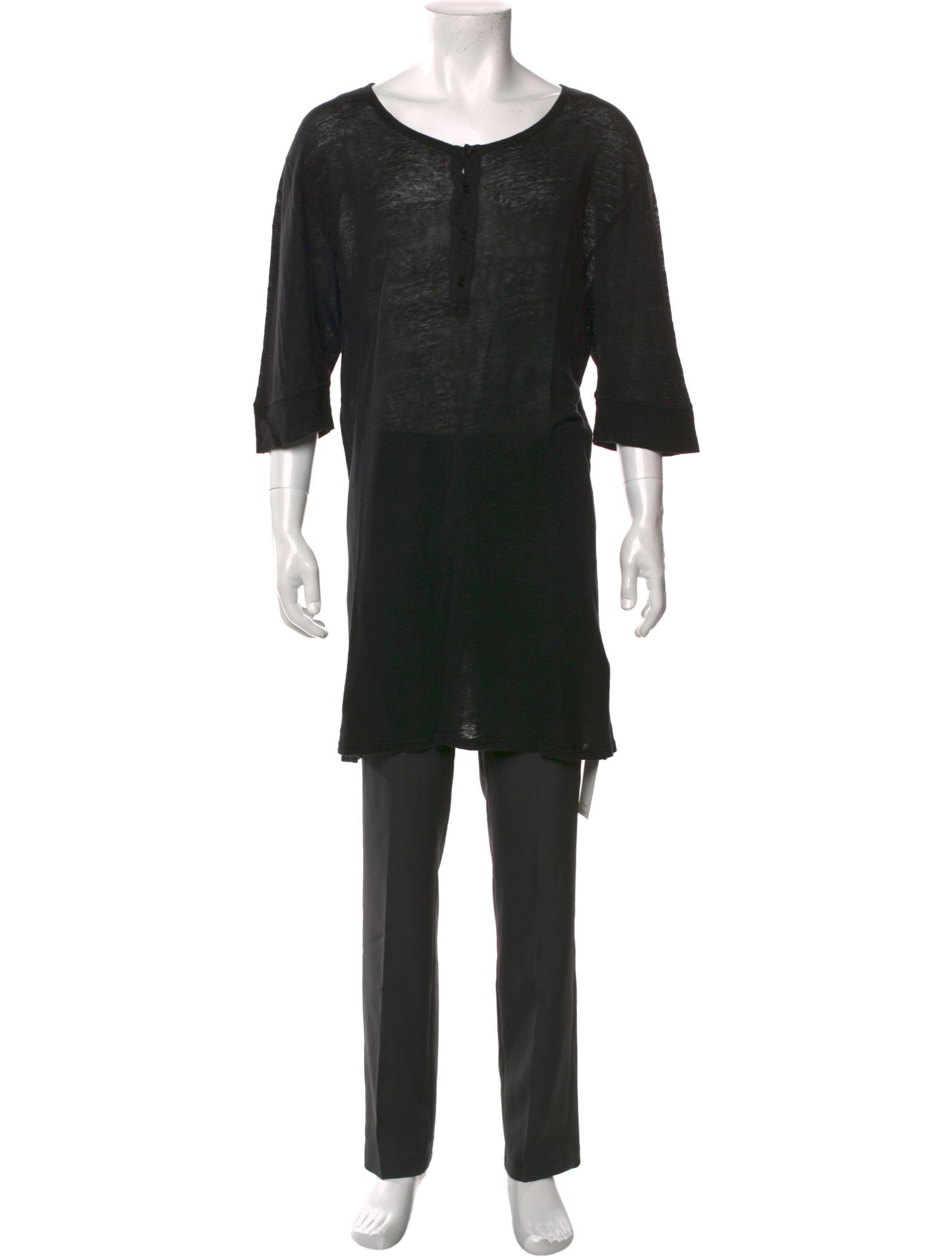 Balmain Linen Scoop Neck Henley