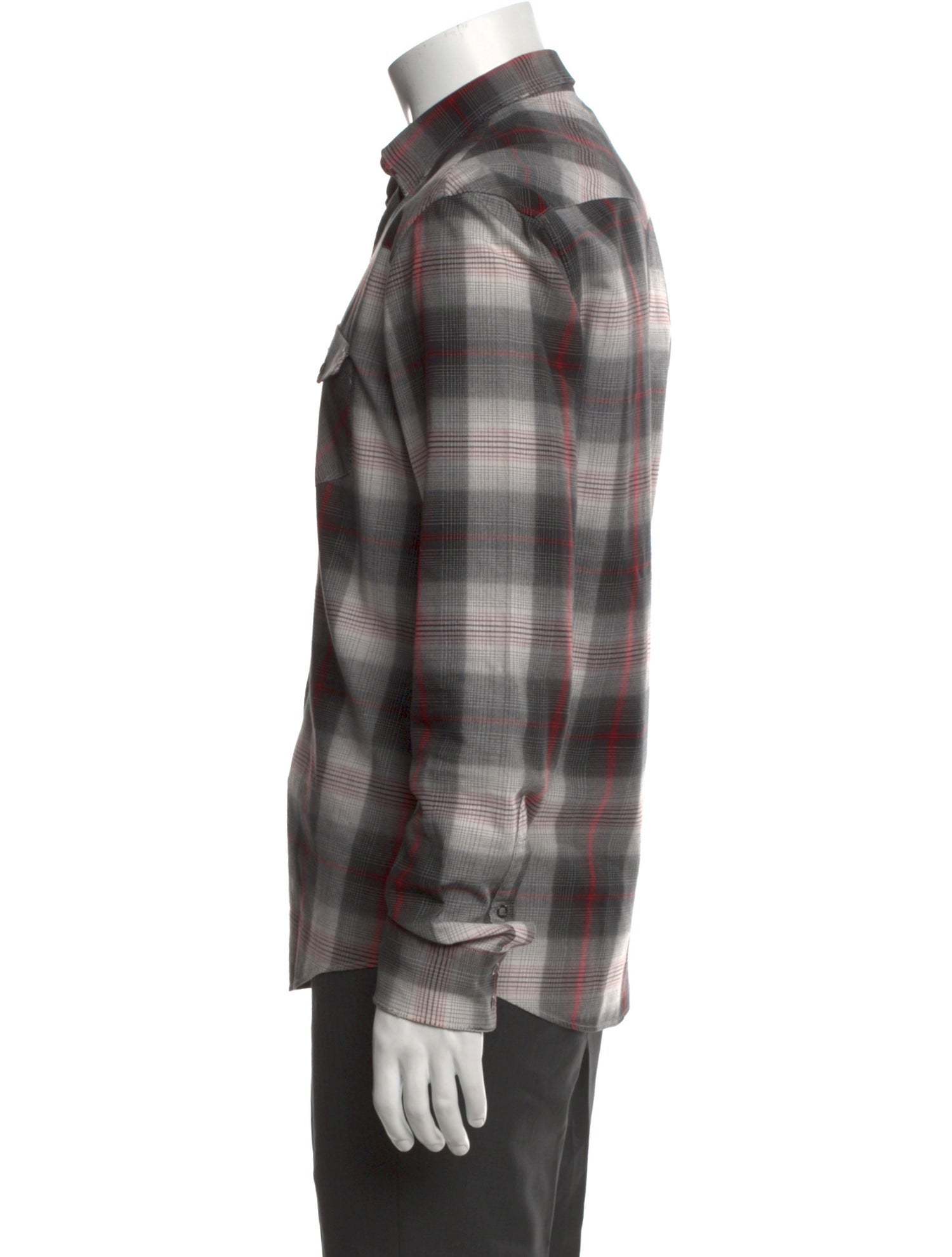 Balmain Plaid Print Long Sleeve Western Shirt