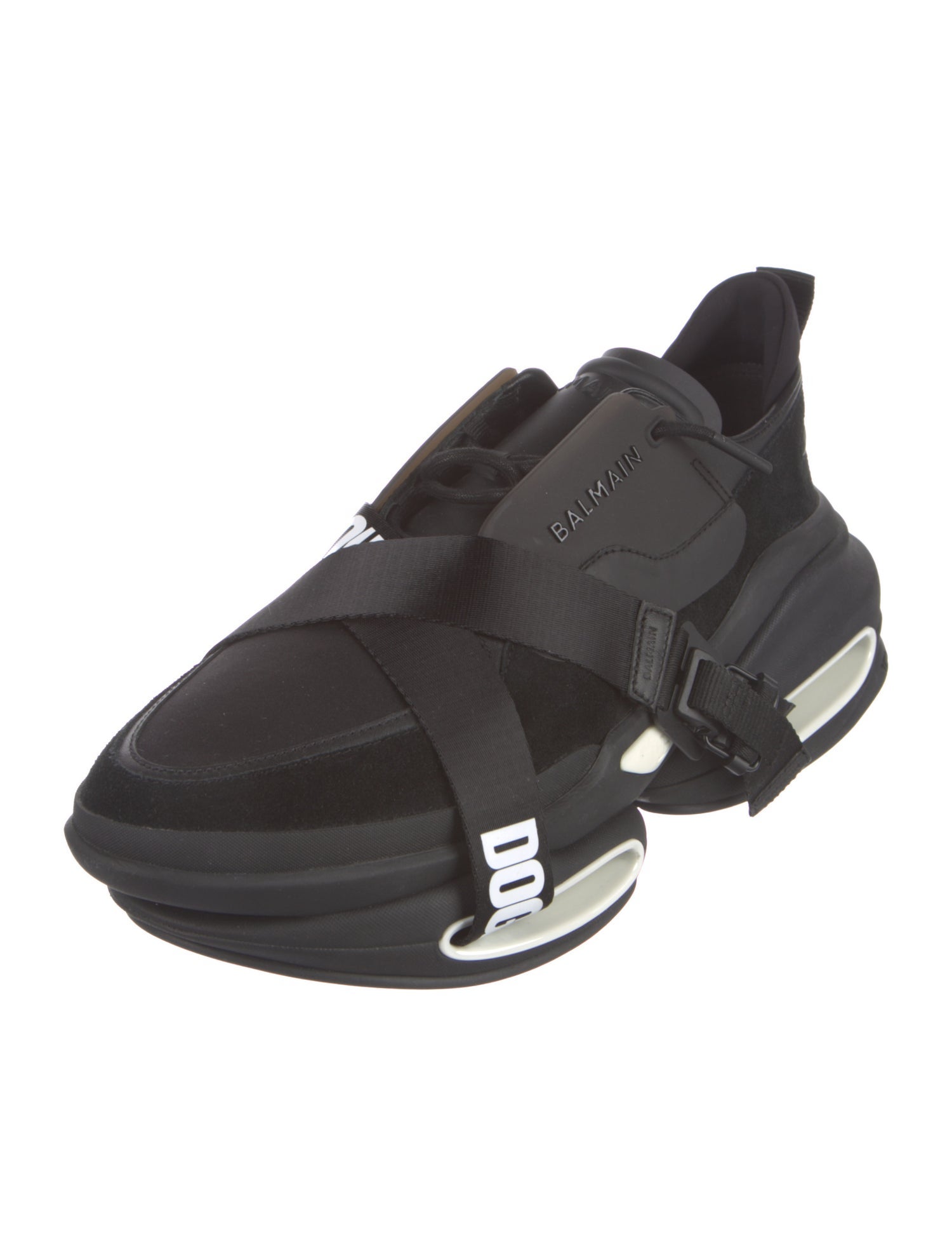 Balmain Leather Grosgrain Trim Sneakers