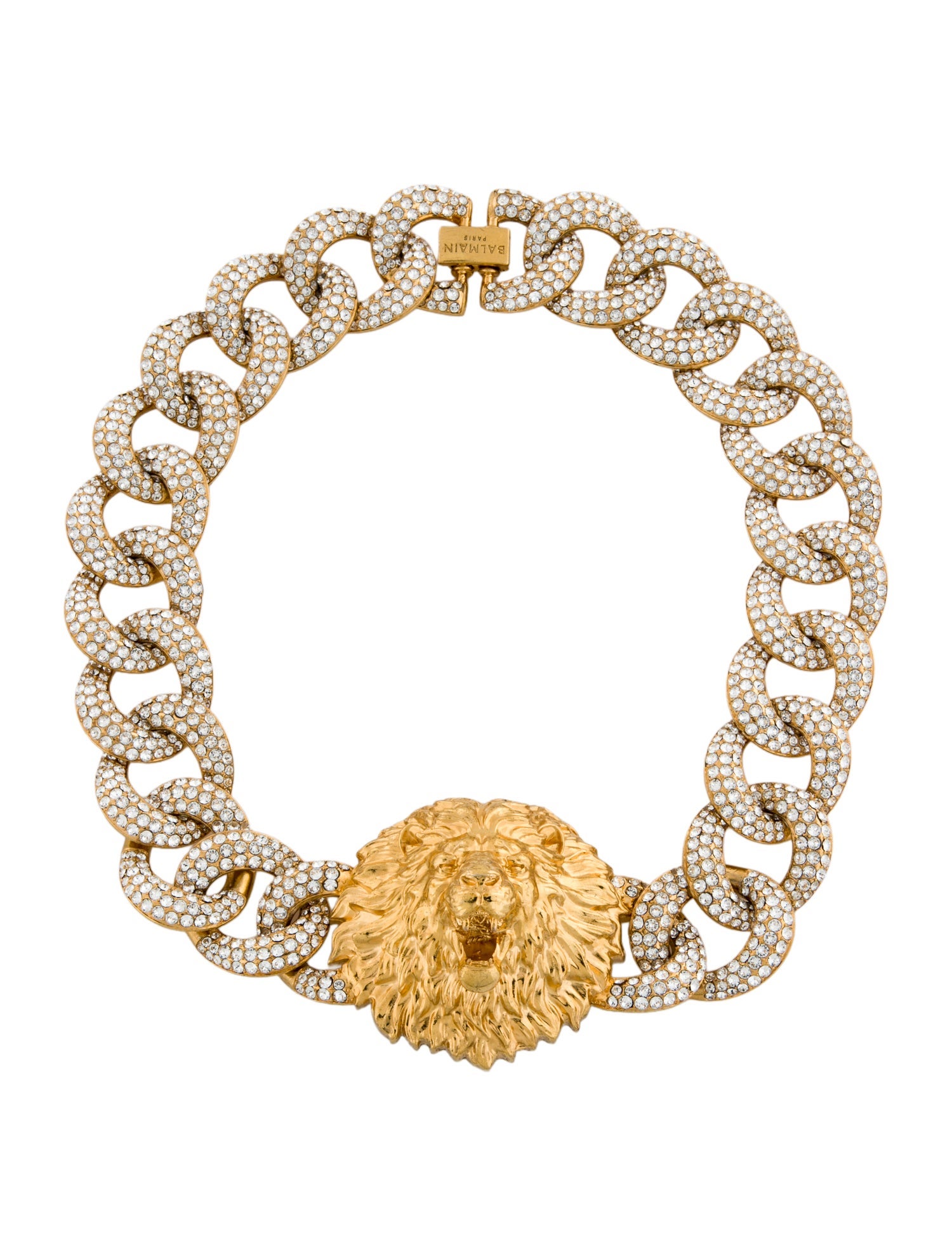 Balmain Crystal Lion Collar Necklace