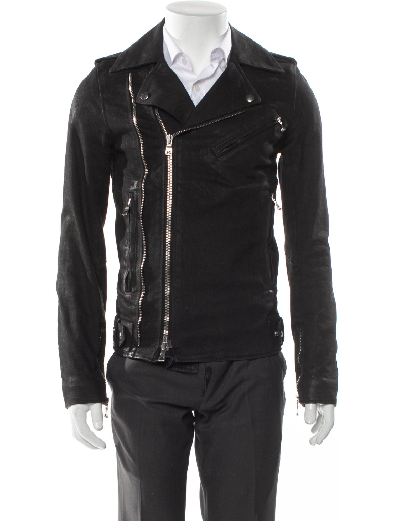 Balmain 2015 Waxed Moto Jacket