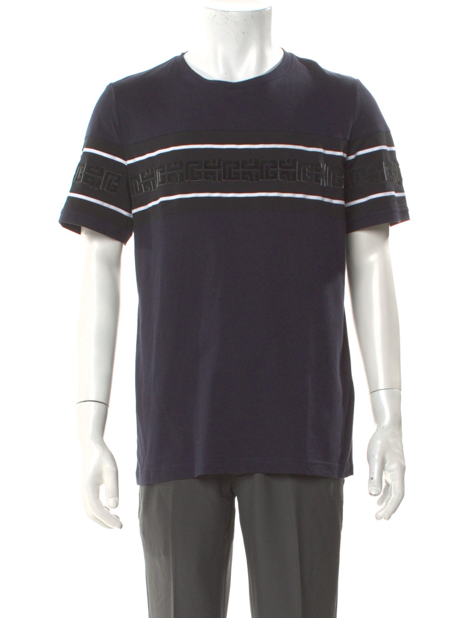 Balmain Striped Crew Neck T-Shirt