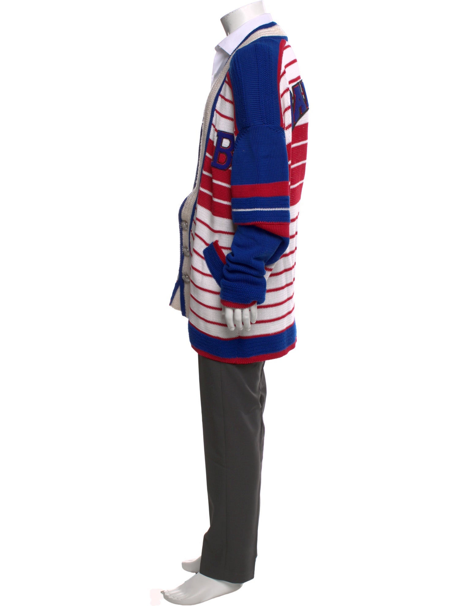 Balmain Striped Open Front Cardigan