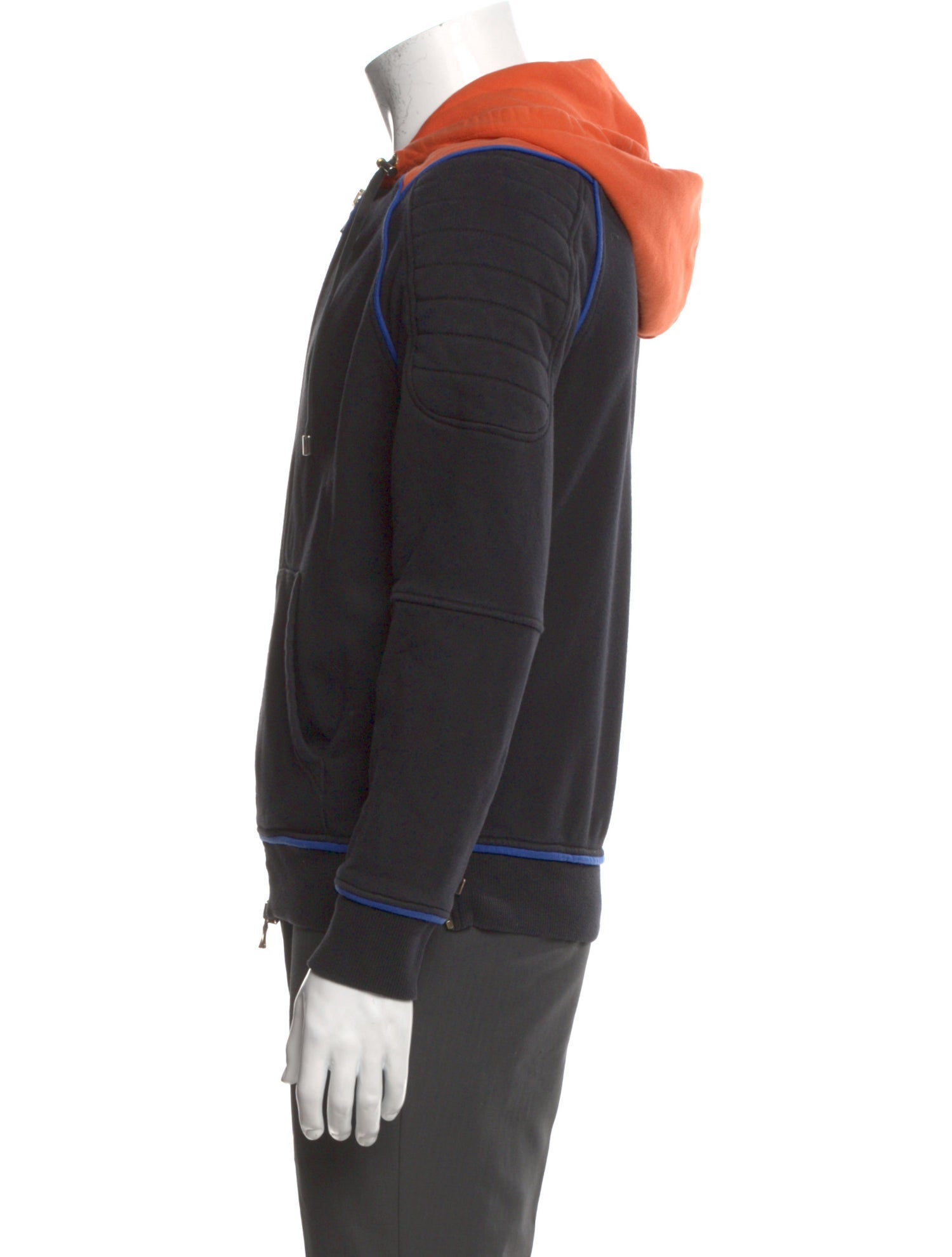 Balmain Colorblock Pattern Crew Neck Hoodie